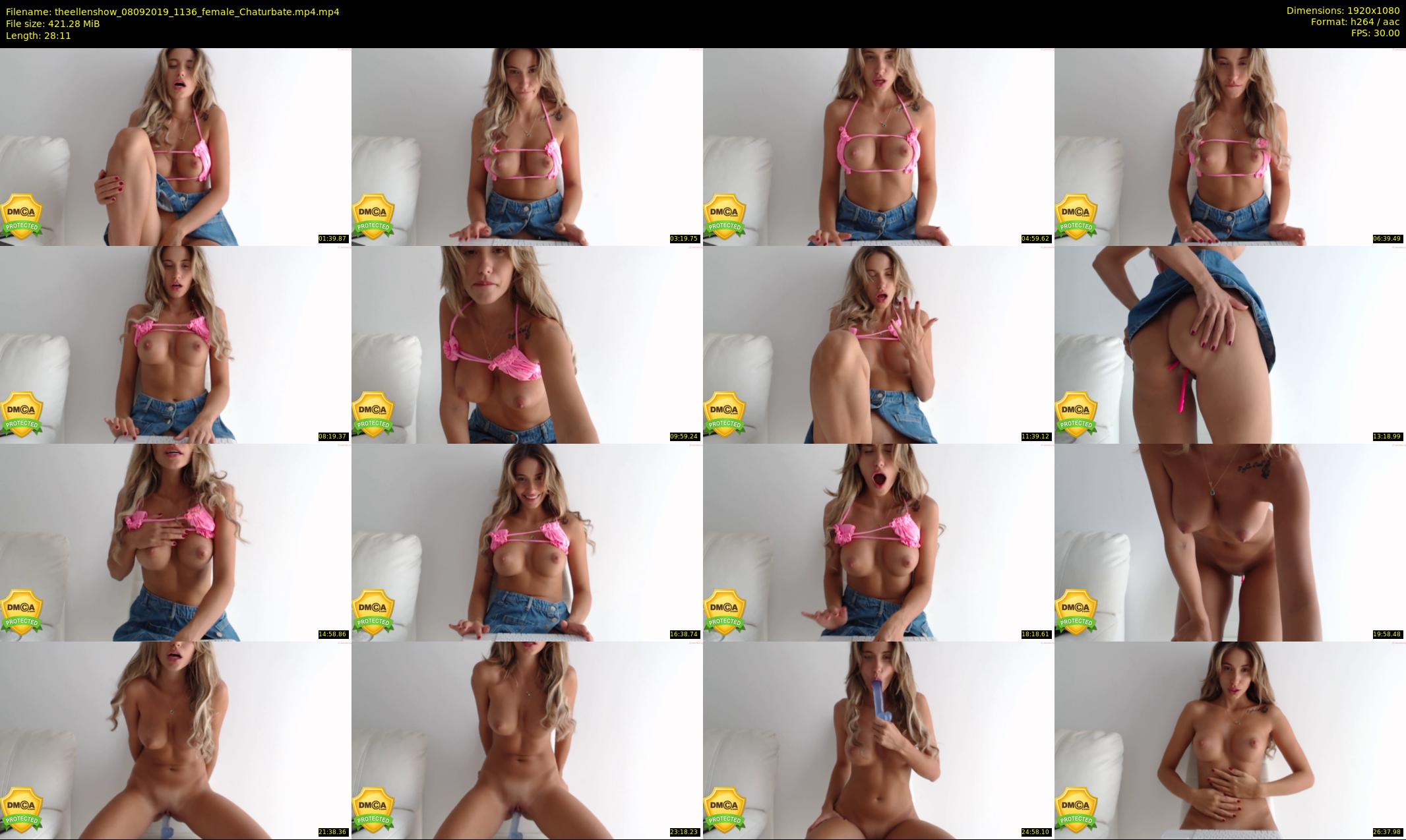 theellenshow — 29 minute Chaturbate female cam show recording, 1080p, Sep 8, 2019