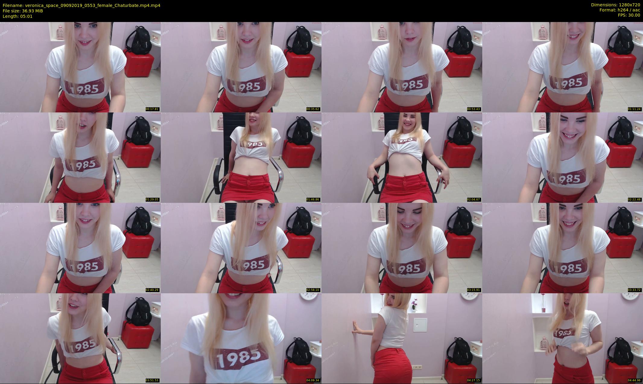 veronica_space — 6 minute Chaturbate female cam show recording, 720p, Sep 9, 2019