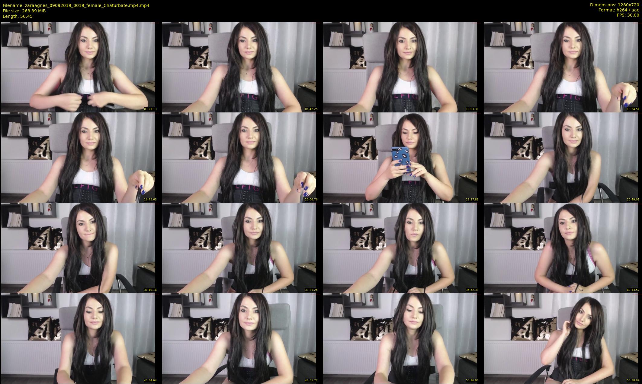 zaraagnes — 57 minute Chaturbate female cam show recording, 720p, Sep 9, 2019