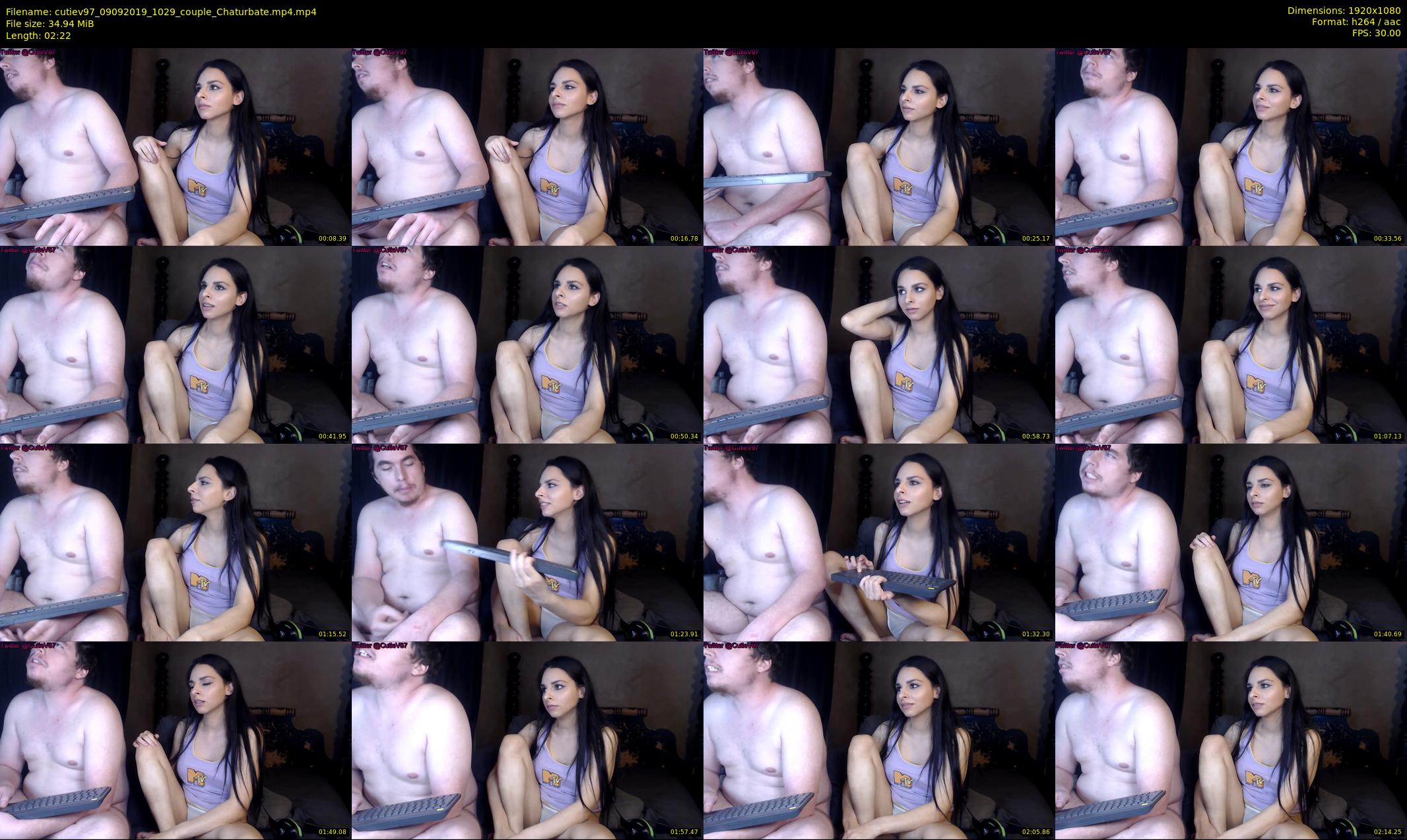 cutiev97 — 3 minute Chaturbate couple cam show recording, 1080p, Sep 9, 2019