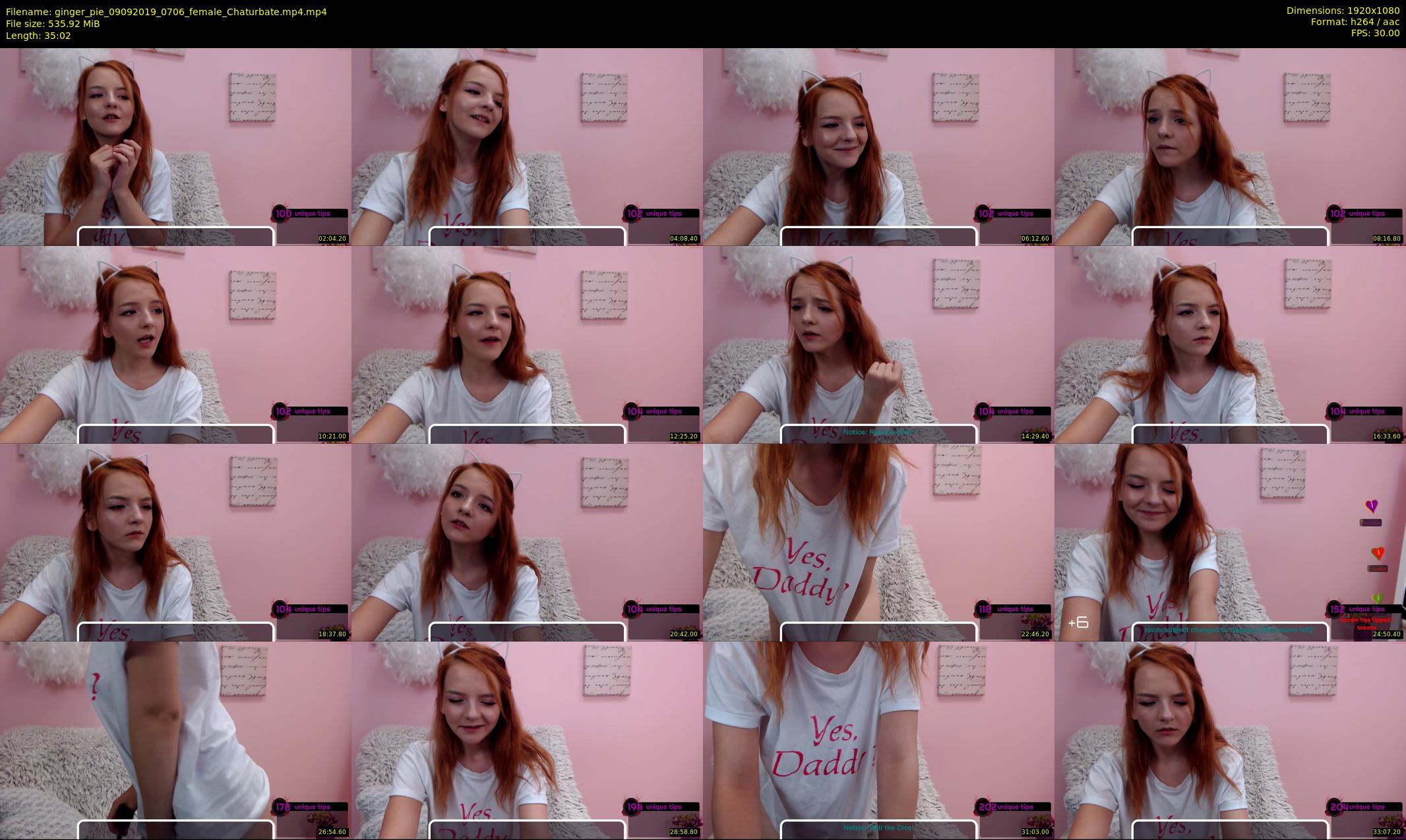ginger_pie — 36 minute Chaturbate female cam show recording, 1080p, Sep 9, 2019