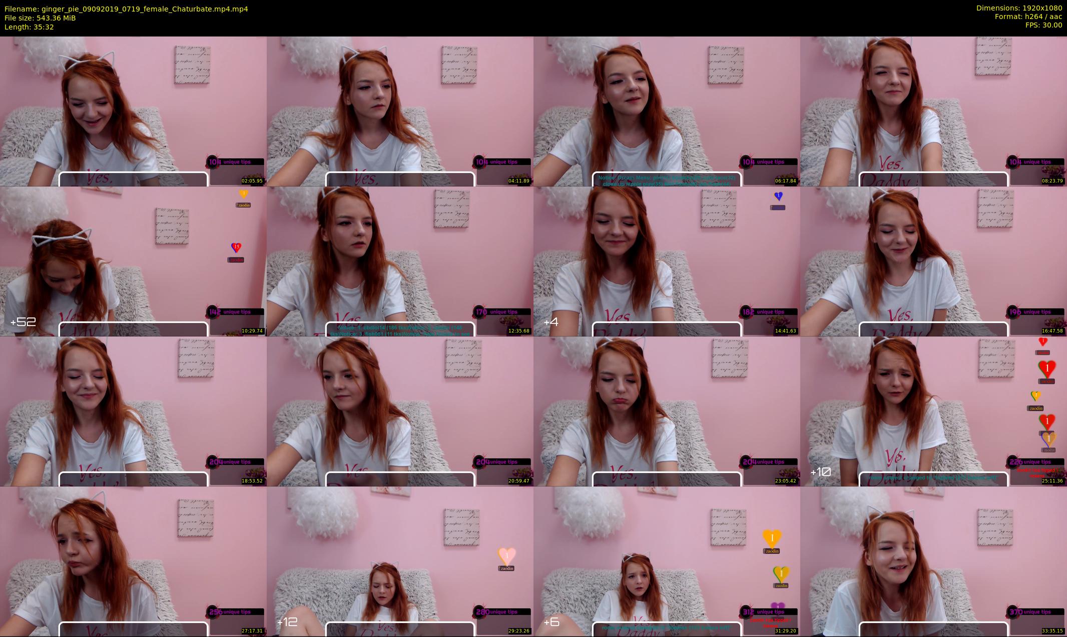 ginger_pie — 36 minute Chaturbate female cam show recording, 1080p, Sep 9, 2019