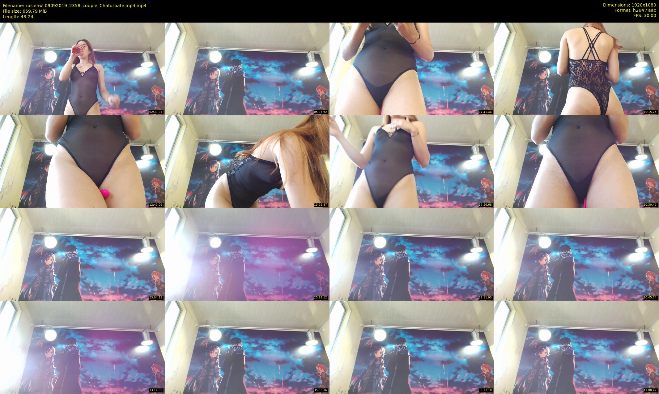 rosiehw — 44 minute Chaturbate couple cam show recording, 1080p, Sep 9, 2019