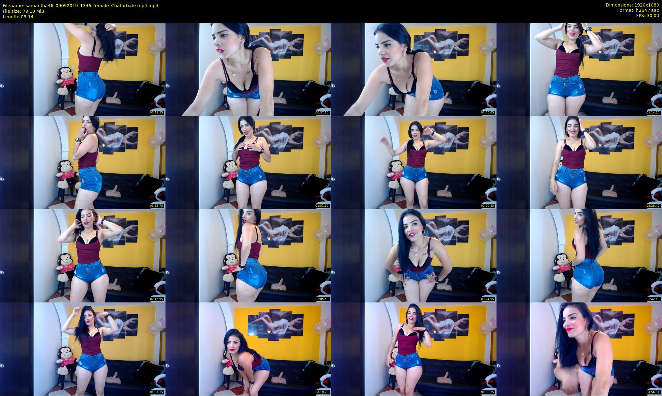 samantha46 — 6 minute Chaturbate female cam show recording, 1080p, Sep 9, 2019