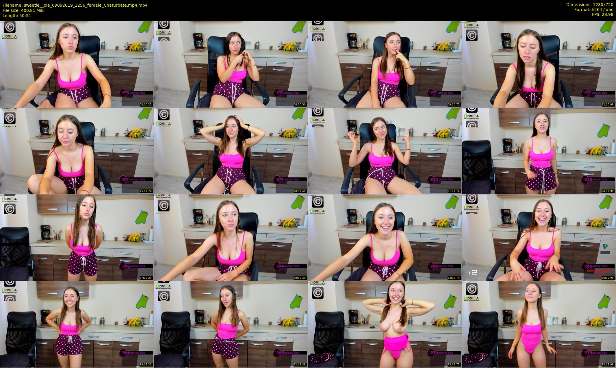 sweetie__pie — 51 minute Chaturbate female cam show recording, 720p, Sep 9, 2019