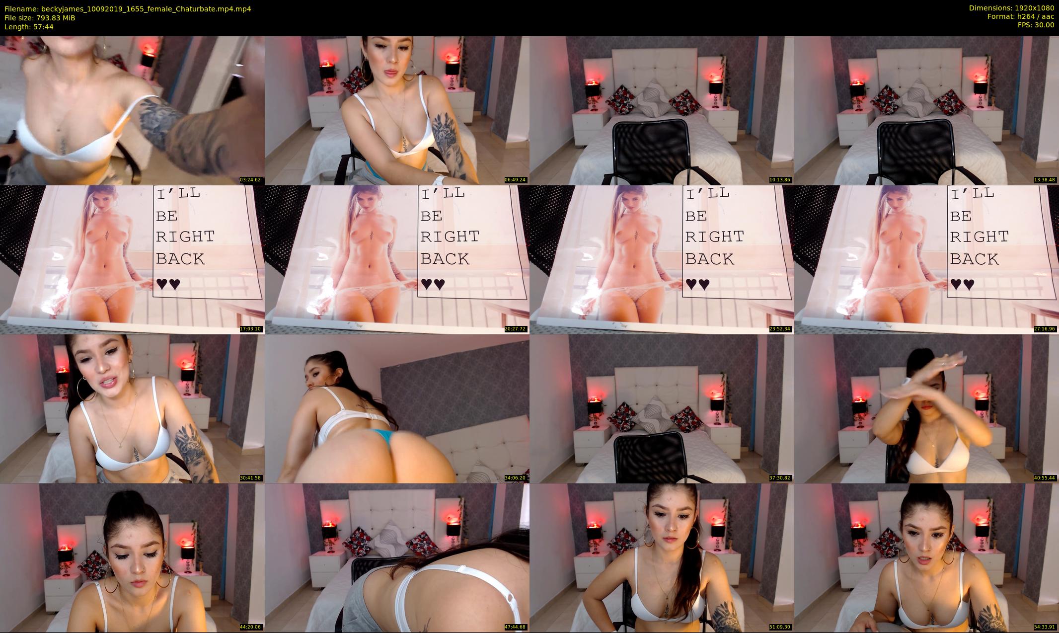 beckyjames — 58 minute Chaturbate female cam show recording, 1080p, Sep 10, 2019