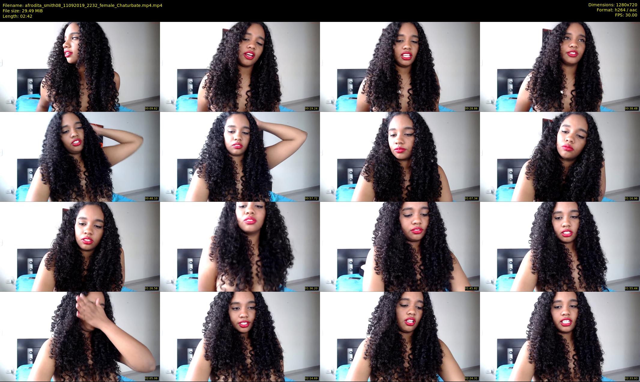 afrodita_smith08 — 3 minute Chaturbate female cam show recording, 720p, Sep 11, 2019