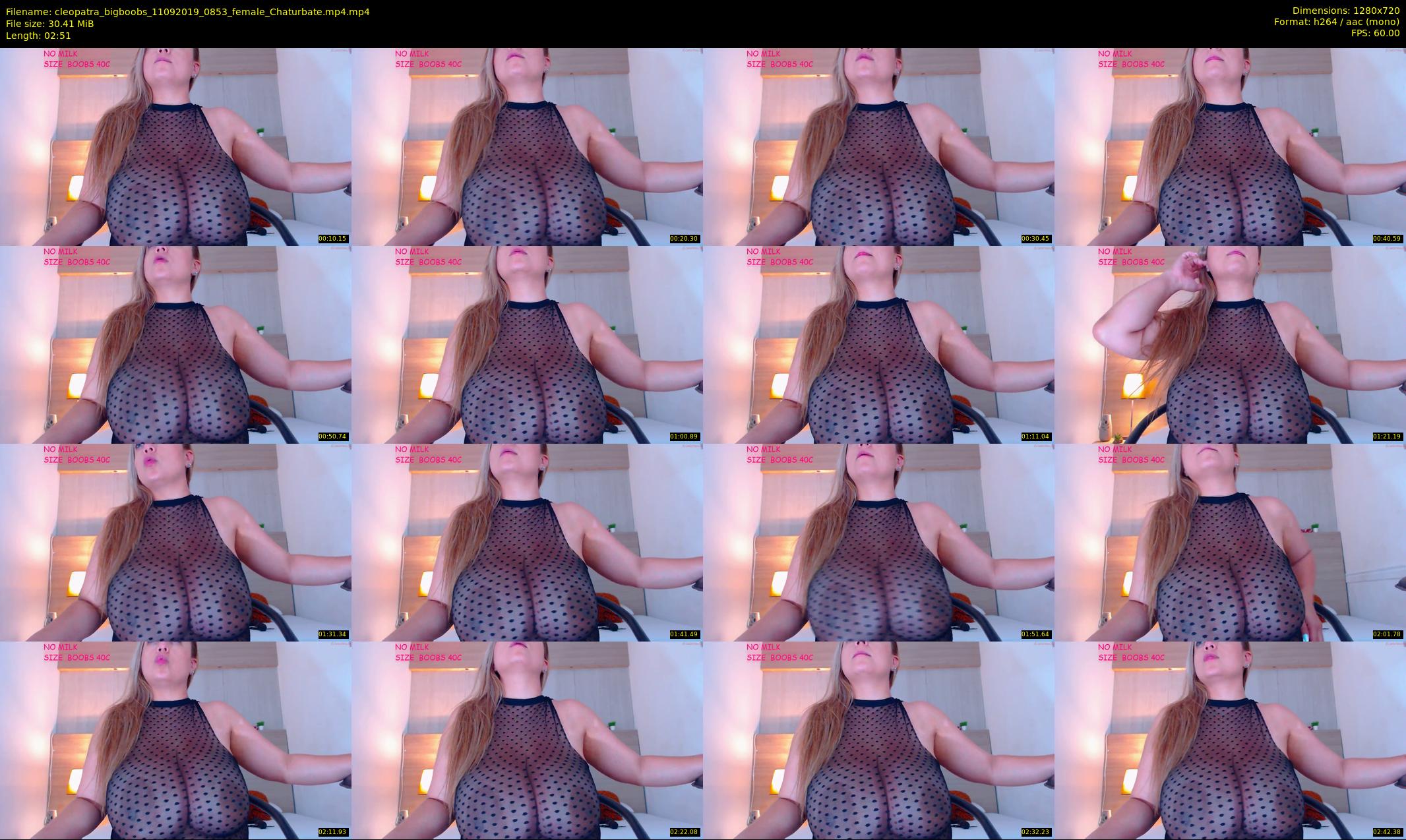 cleopatra_bigboobs — 3 minute Chaturbate female cam show recording, 720p, Sep 11, 2019