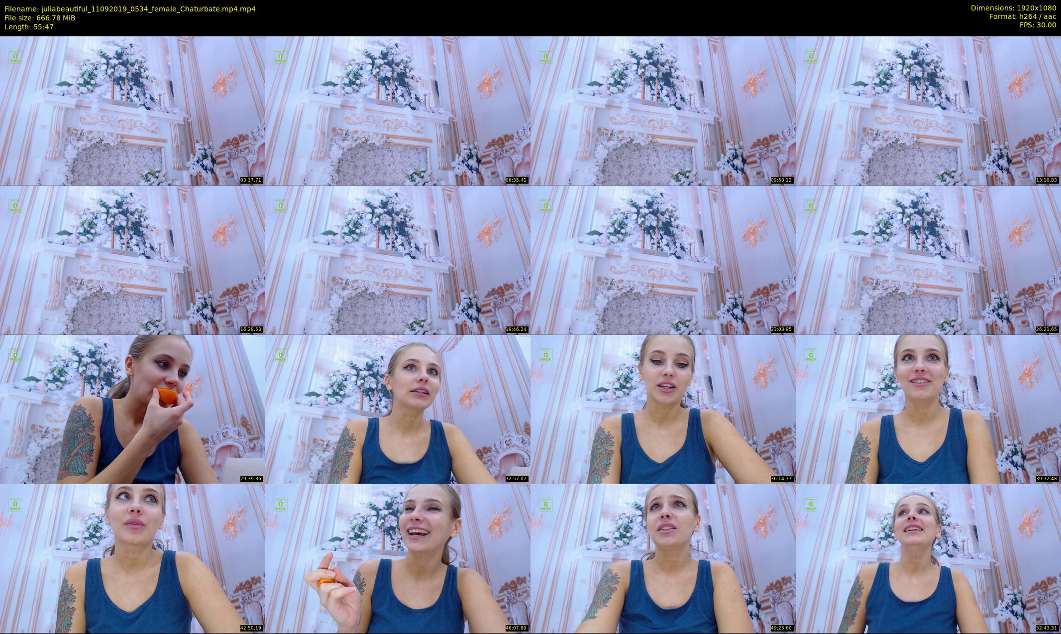 juliabeautiful — 56 minute Chaturbate female cam show recording, 1080p, Sep 11, 2019