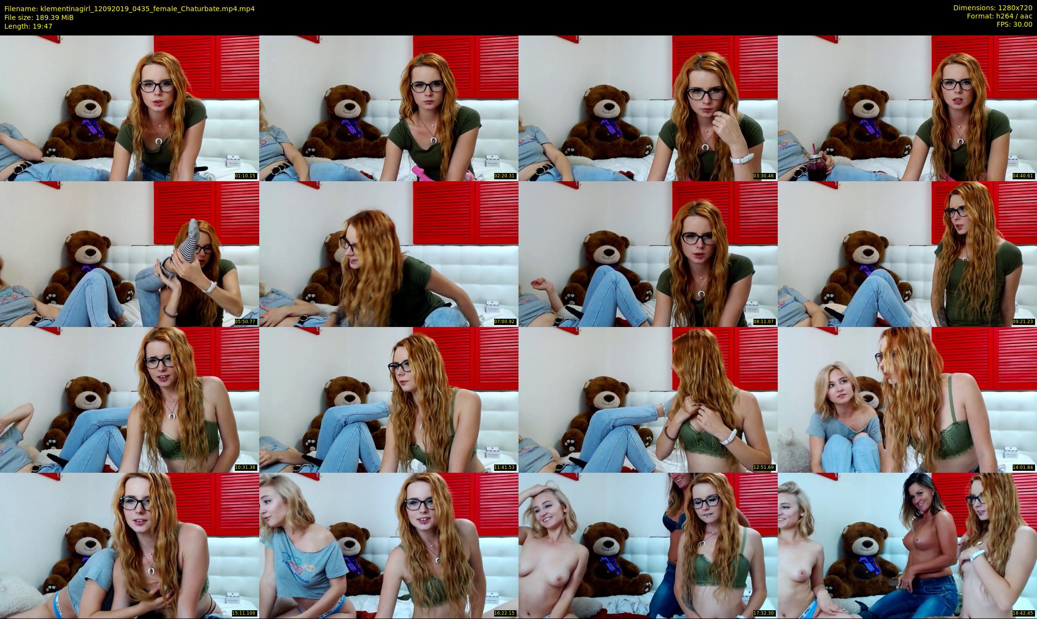 klementinagirl — 20 minute Chaturbate female cam show recording, 720p, Sep 12, 2019