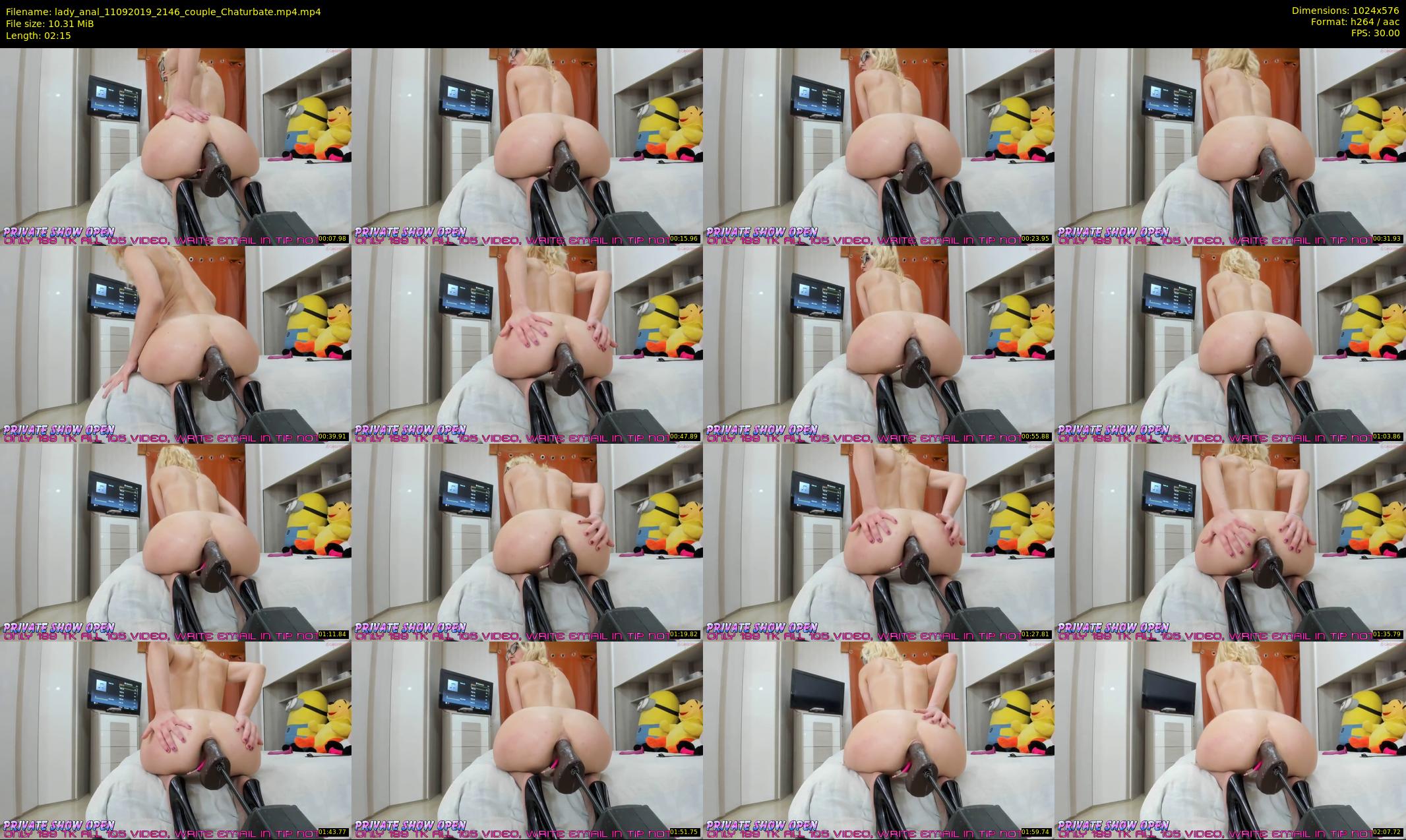lady_anal — 3 minute Chaturbate female cam show recording, 480p, Sep 11, 2019