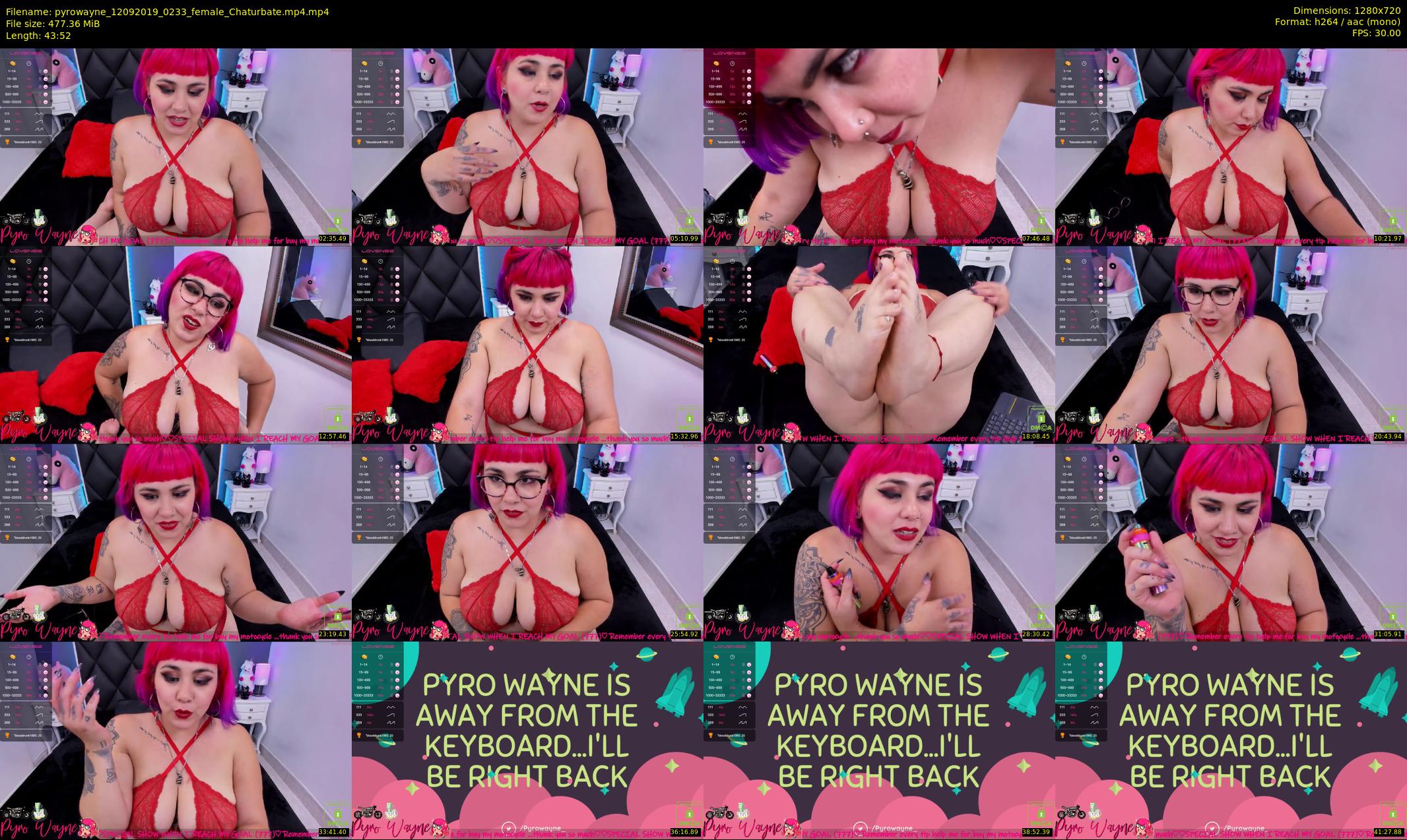 pyrowayne — 44 minute Chaturbate female cam show recording, 720p, Sep 12, 2019