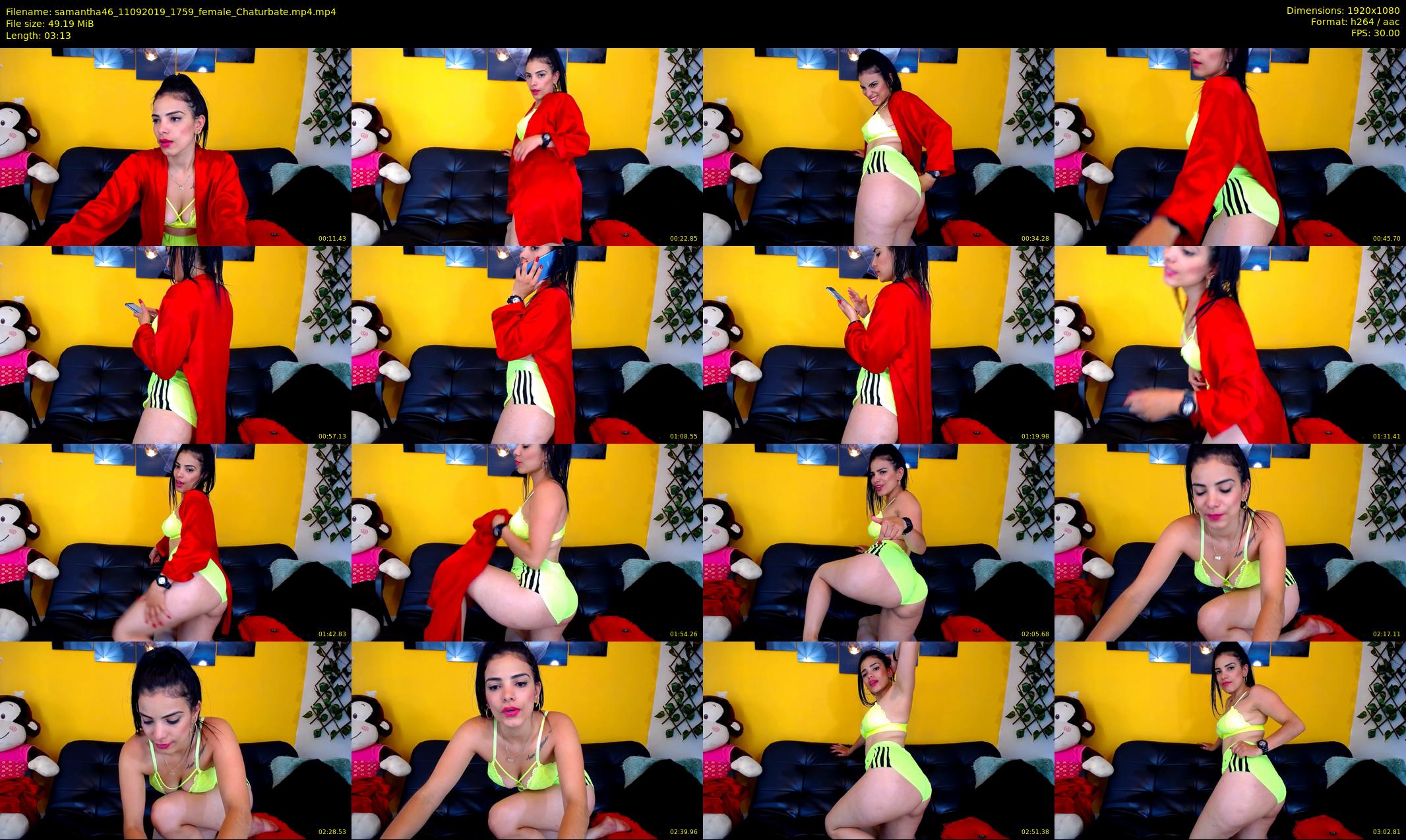 samantha46 — 4 minute Chaturbate female cam show recording, 1080p, Sep 11, 2019