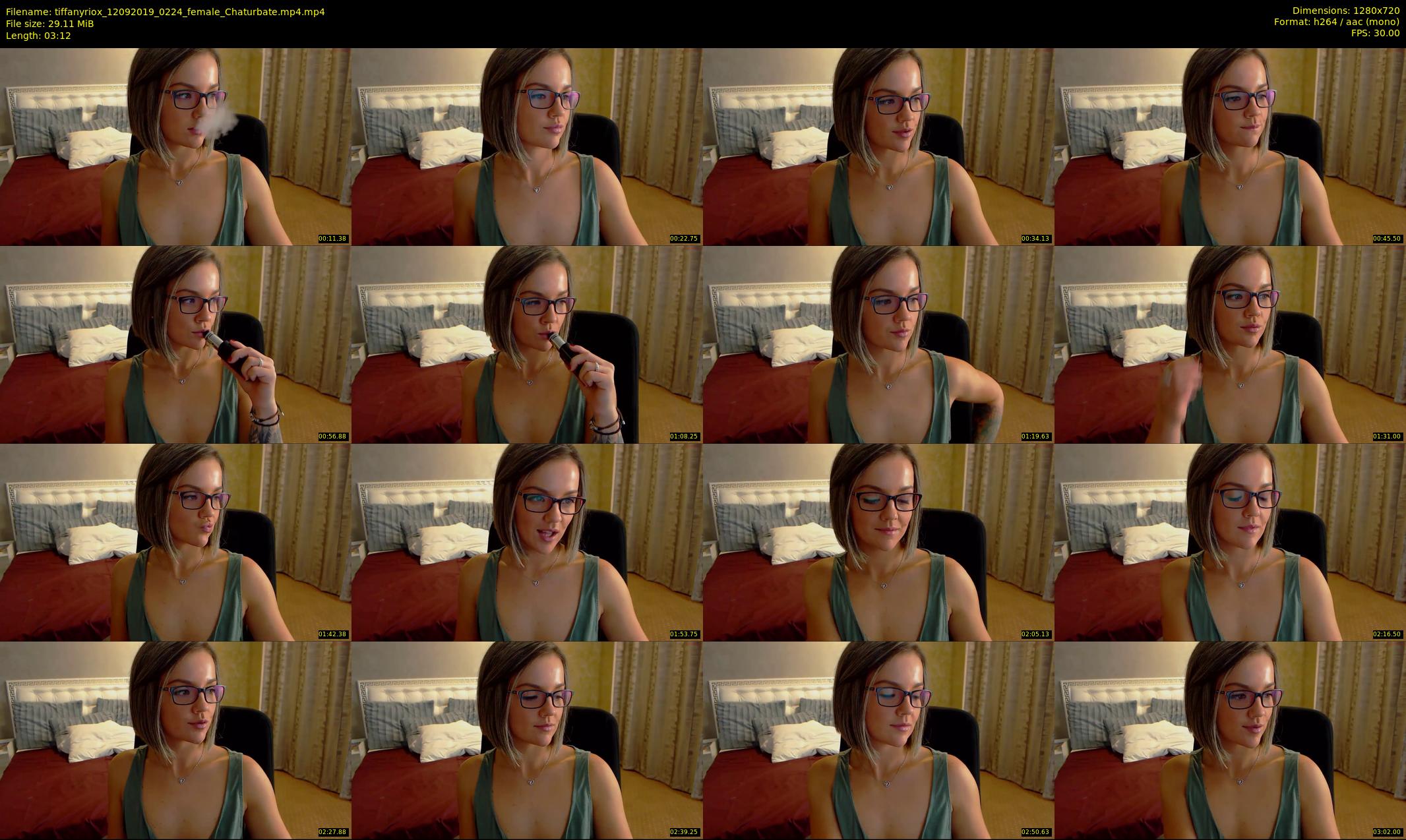 tiffanyriox — 4 minute Chaturbate female cam show recording, 720p, Sep 12, 2019
