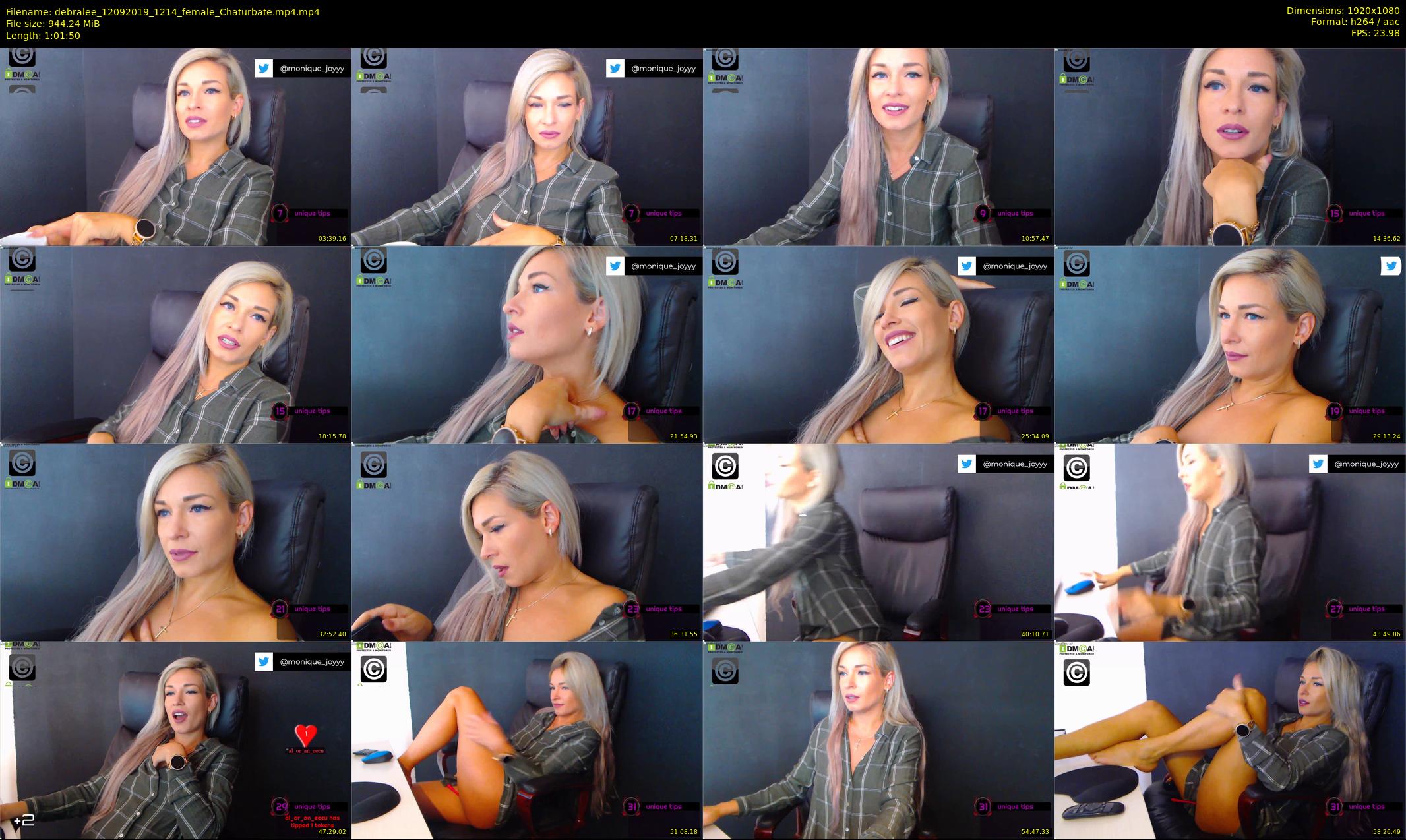 debralee — 62 minute Chaturbate female cam show recording, 1080p, Sep 12, 2019