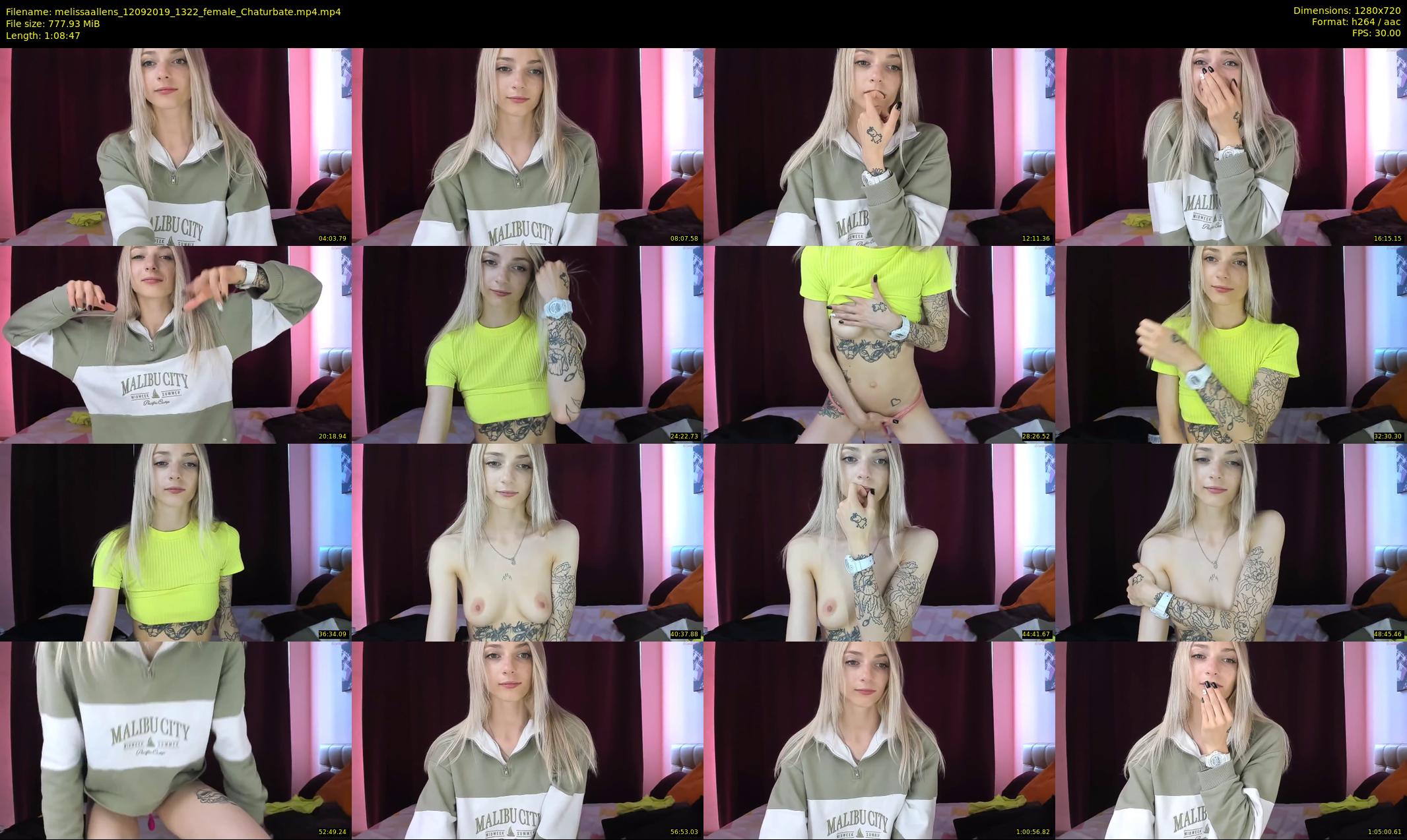 melissaallens — 69 minute Chaturbate female cam show recording, 720p, Sep 12, 2019