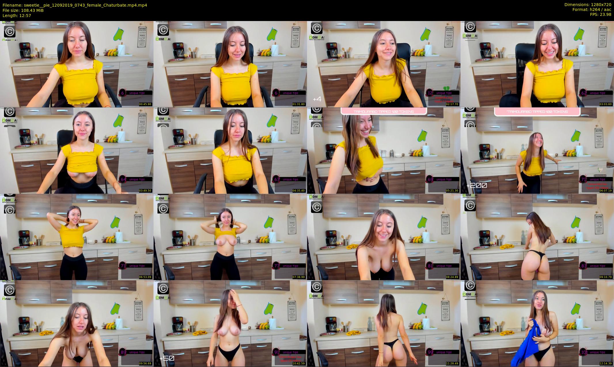 sweetie__pie — 13 minute Chaturbate female cam show recording, 720p, Sep 12, 2019