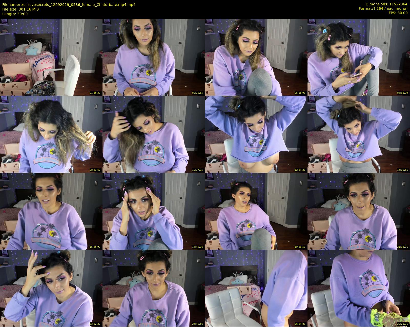 xclusivesecrets — 30 minute Chaturbate female cam show recording, 720p, Sep 12, 2019