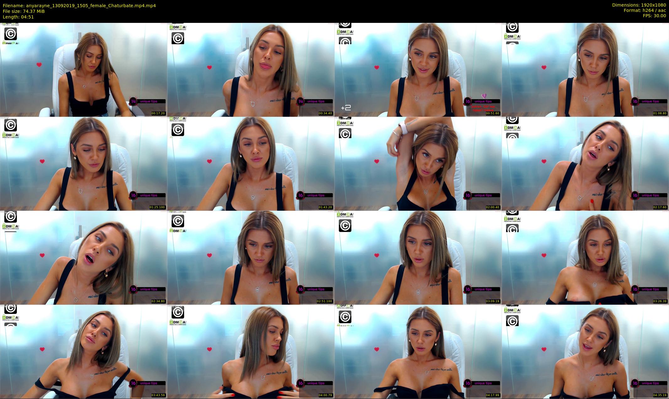 anyarayne — 5 minute Chaturbate female cam show recording, 1080p, Sep 13, 2019