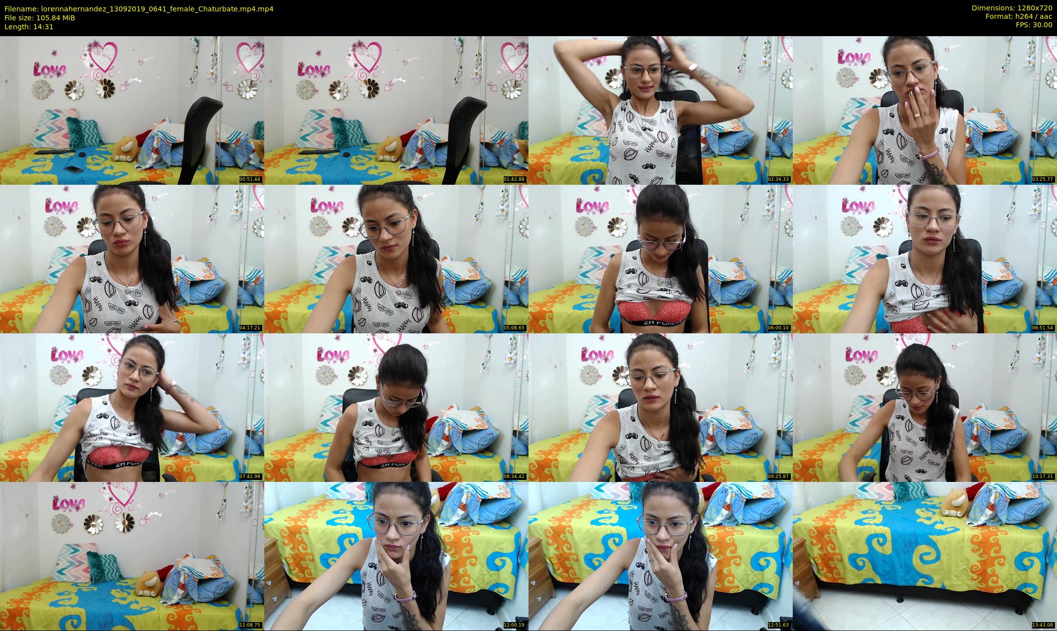 lorennahernandez — 15 minute Chaturbate female cam show recording, 720p, Sep 13, 2019