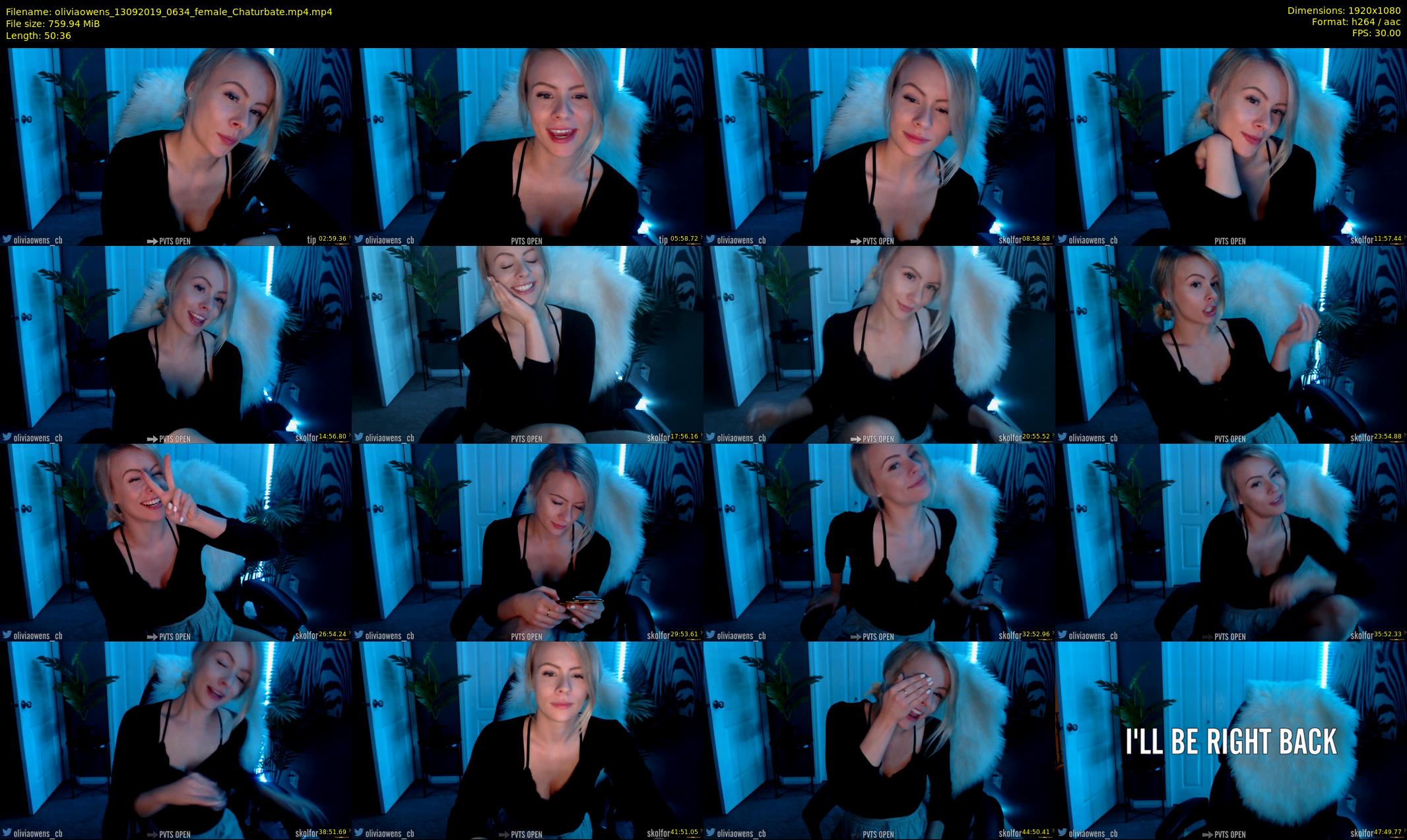oliviaowens — 51 minute Chaturbate female cam show recording, 1080p, Sep 13, 2019