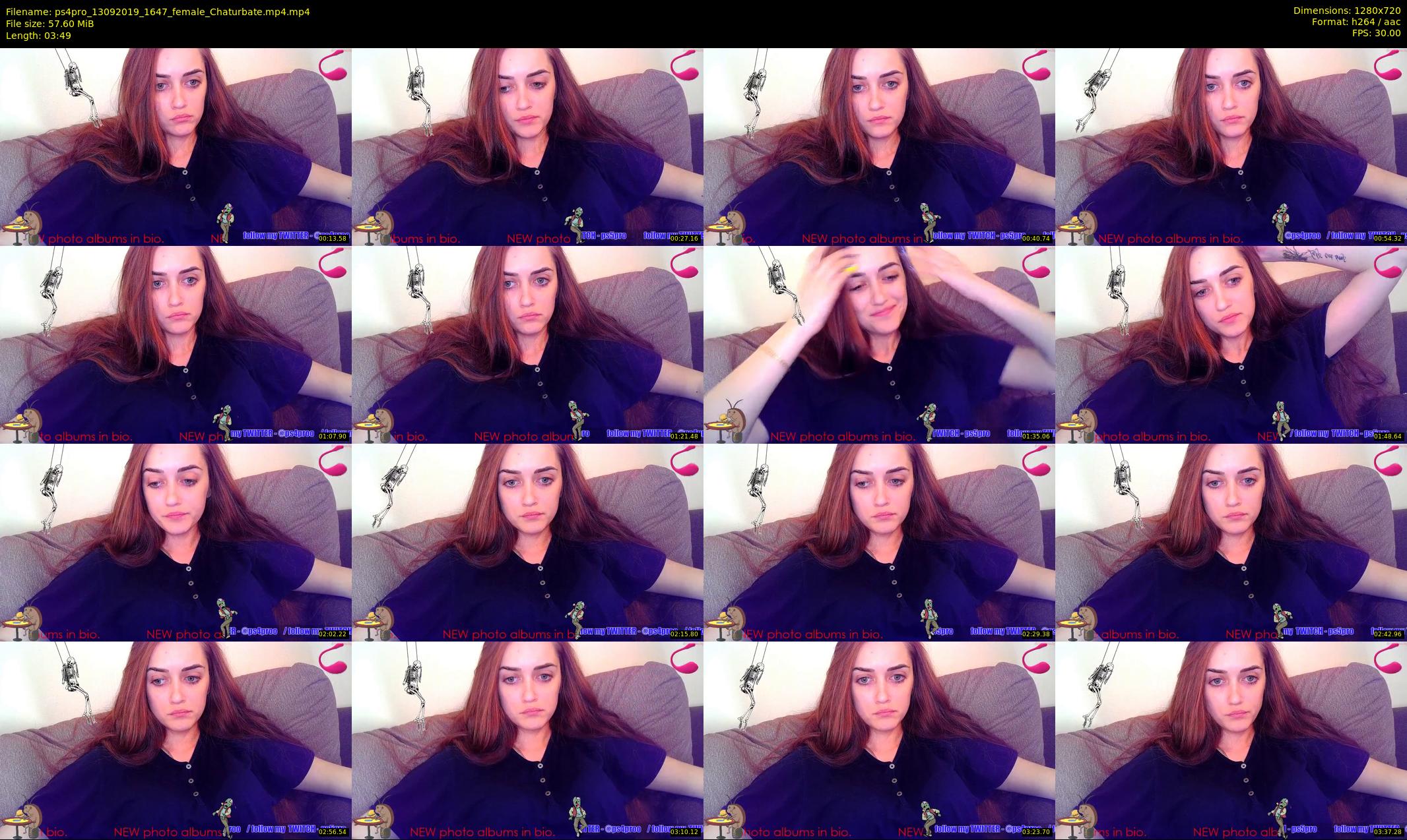 ps4pro — 4 minute Chaturbate female cam show recording, 720p, Sep 13, 2019