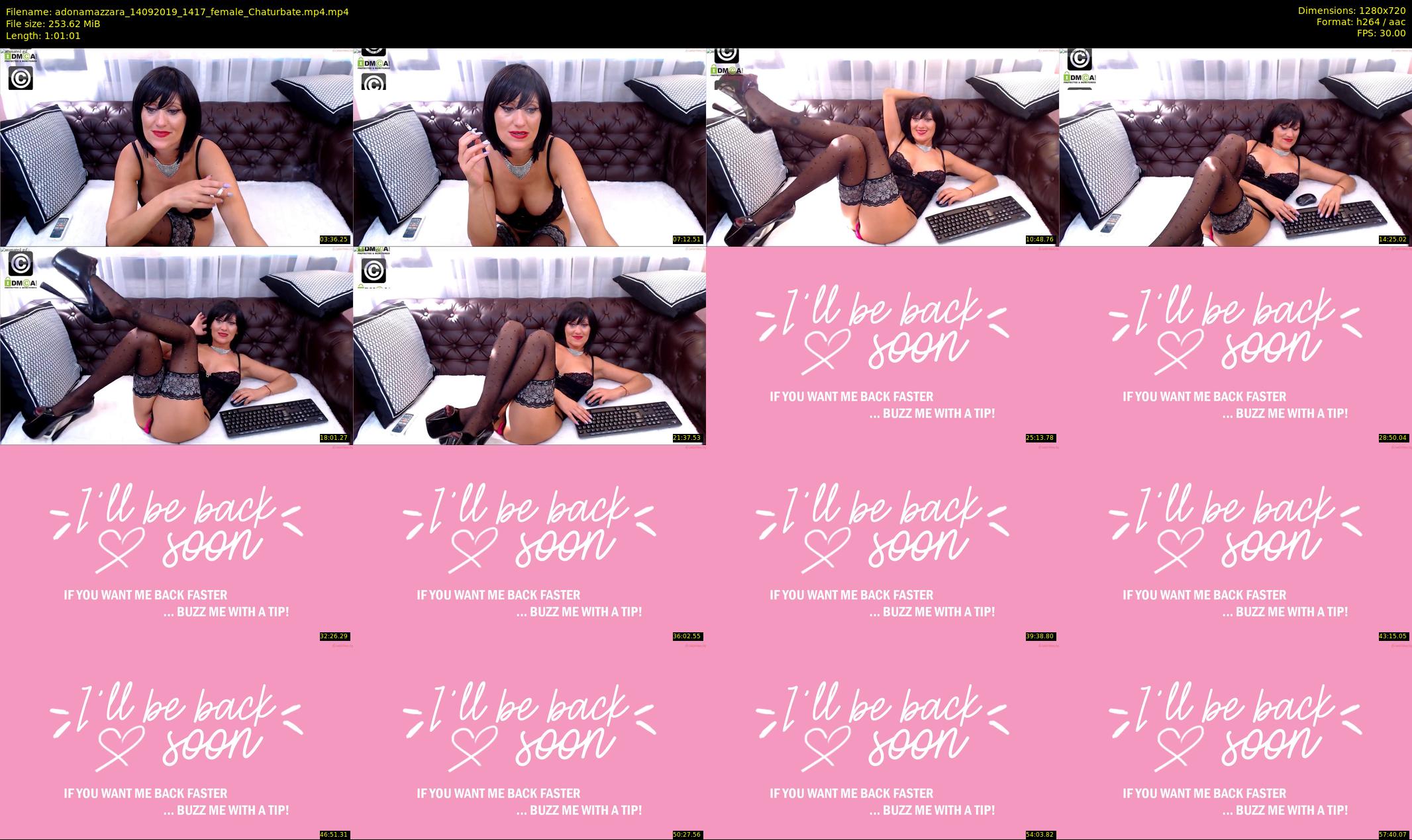 adonamazzara — 62 minute Chaturbate female cam show recording, 720p, Sep 14, 2019