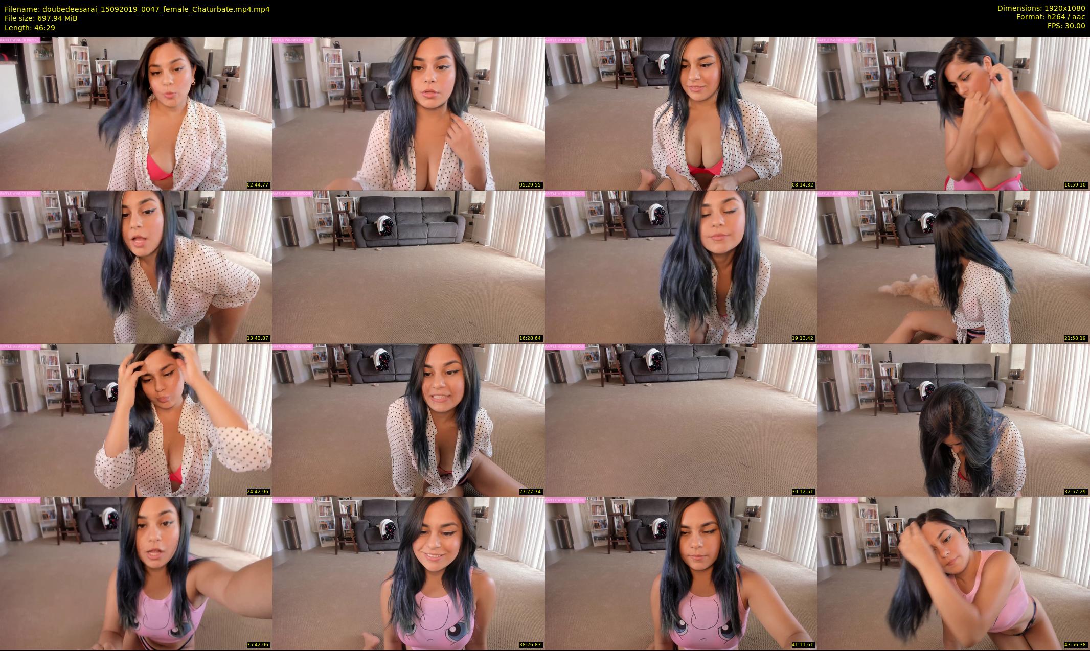 doubedeesarai — 47 minute Chaturbate female cam show recording, 1080p, Sep 15, 2019