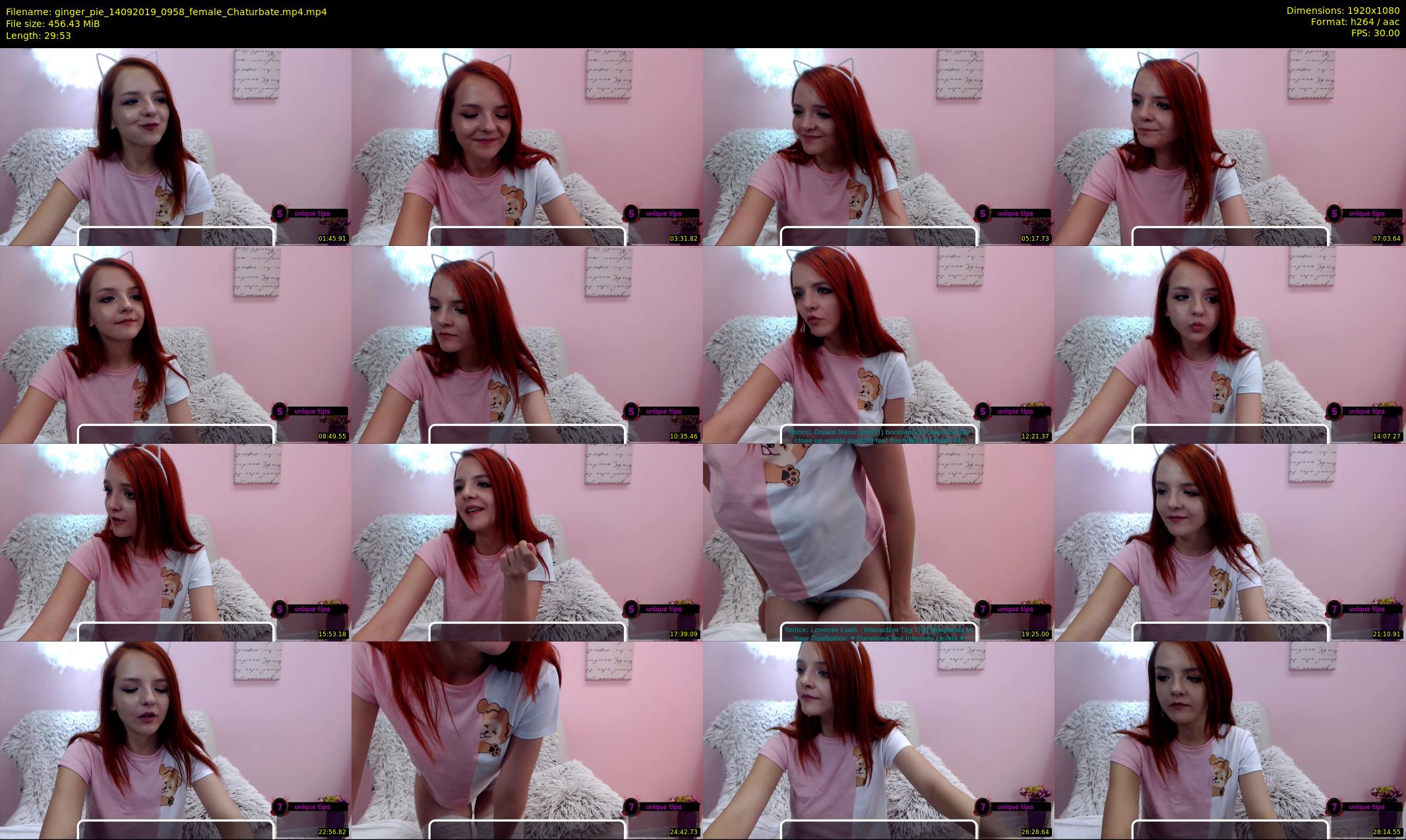 ginger_pie — 30 minute Chaturbate female cam show recording, 1080p, Sep 14, 2019