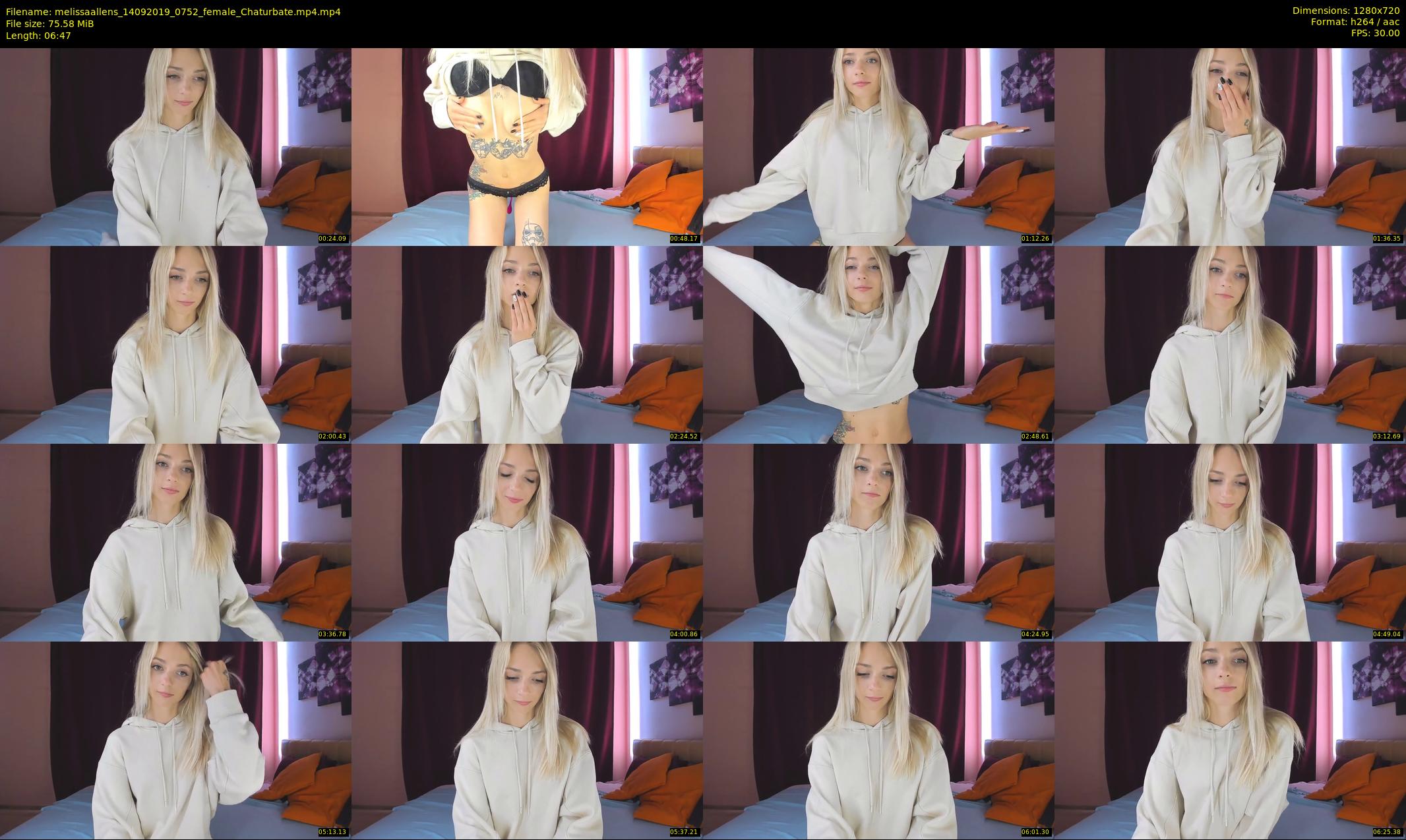 melissaallens — 7 minute Chaturbate female cam show recording, 720p, Sep 14, 2019