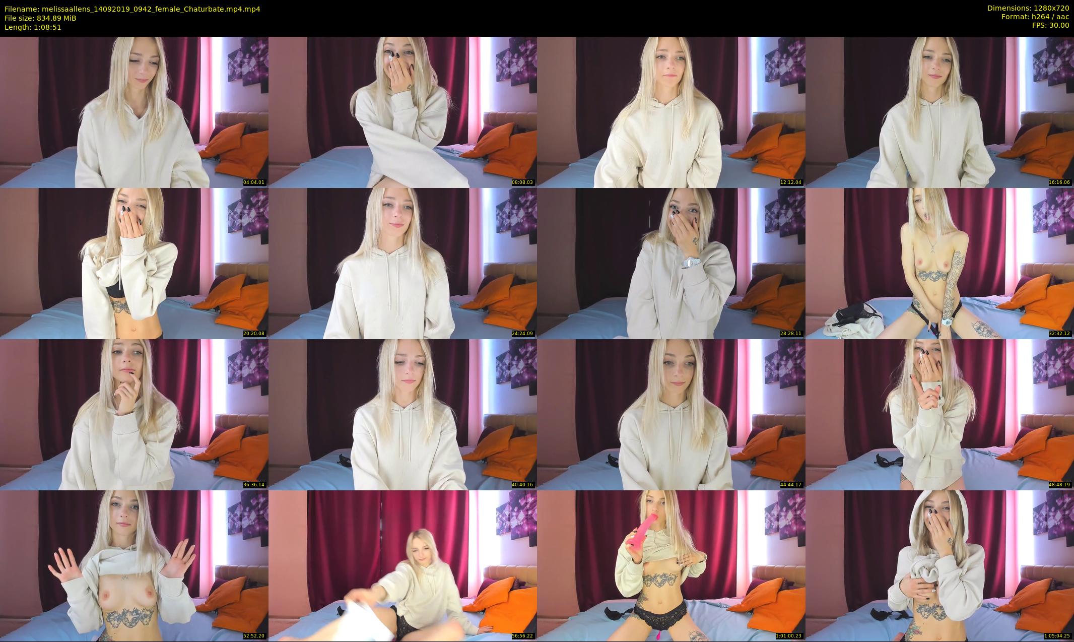melissaallens — 69 minute Chaturbate female cam show recording, 720p, Sep 14, 2019
