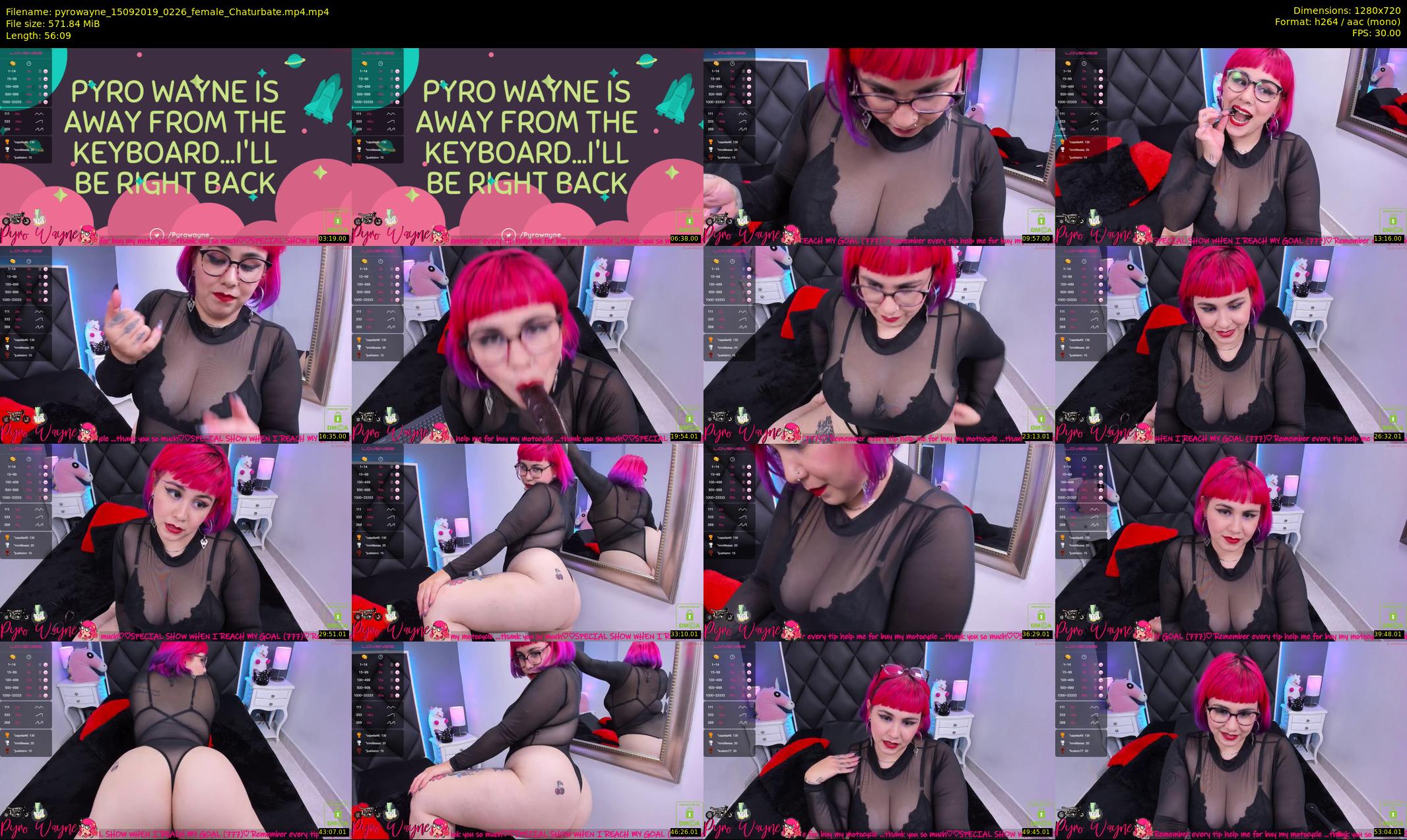 pyrowayne — 57 minute Chaturbate female cam show recording, 720p, Sep 15, 2019