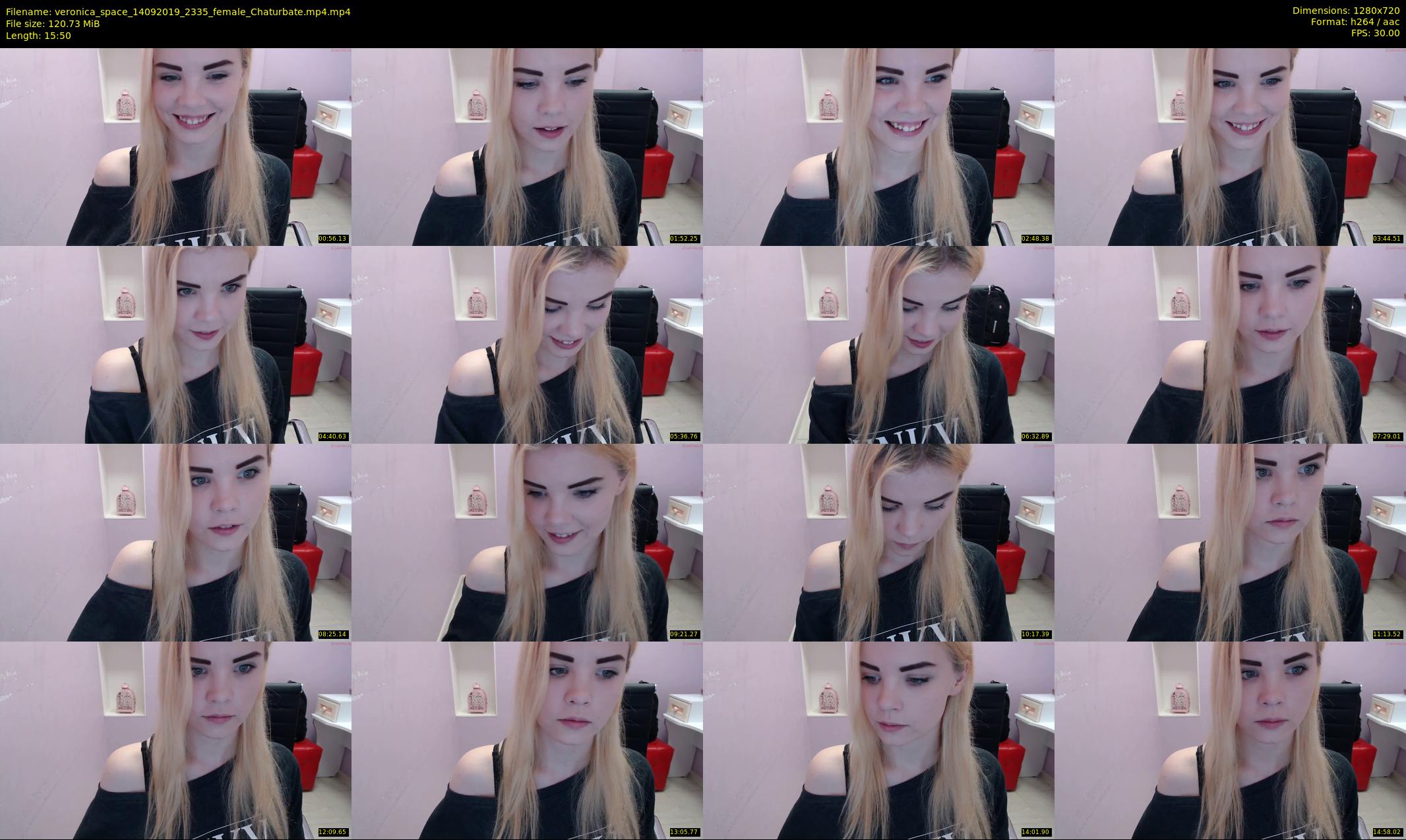 veronica_space — 16 minute Chaturbate female cam show recording, 720p, Sep 14, 2019
