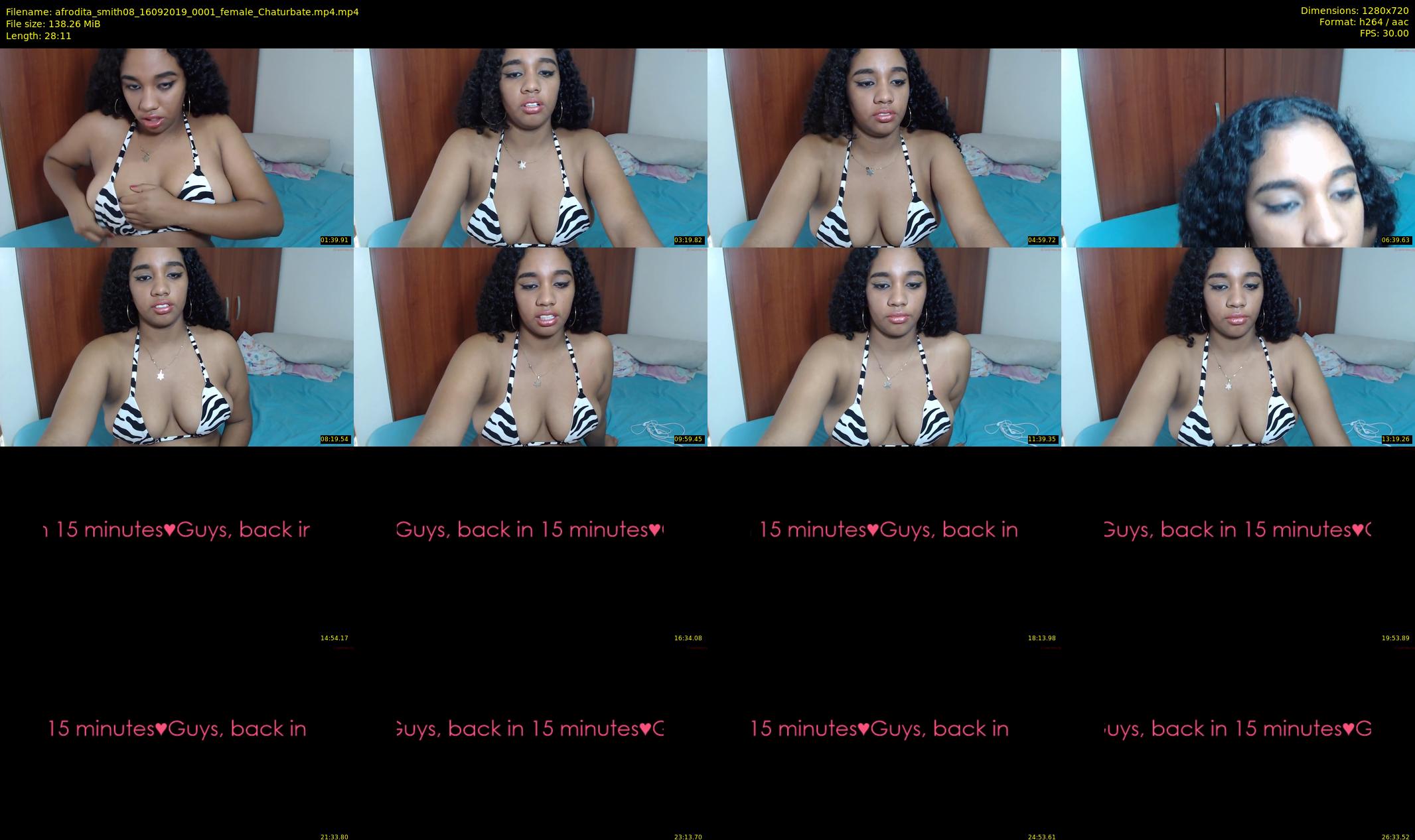 afrodita_smith08 — 29 minute Chaturbate female cam show recording, 720p, Sep 16, 2019