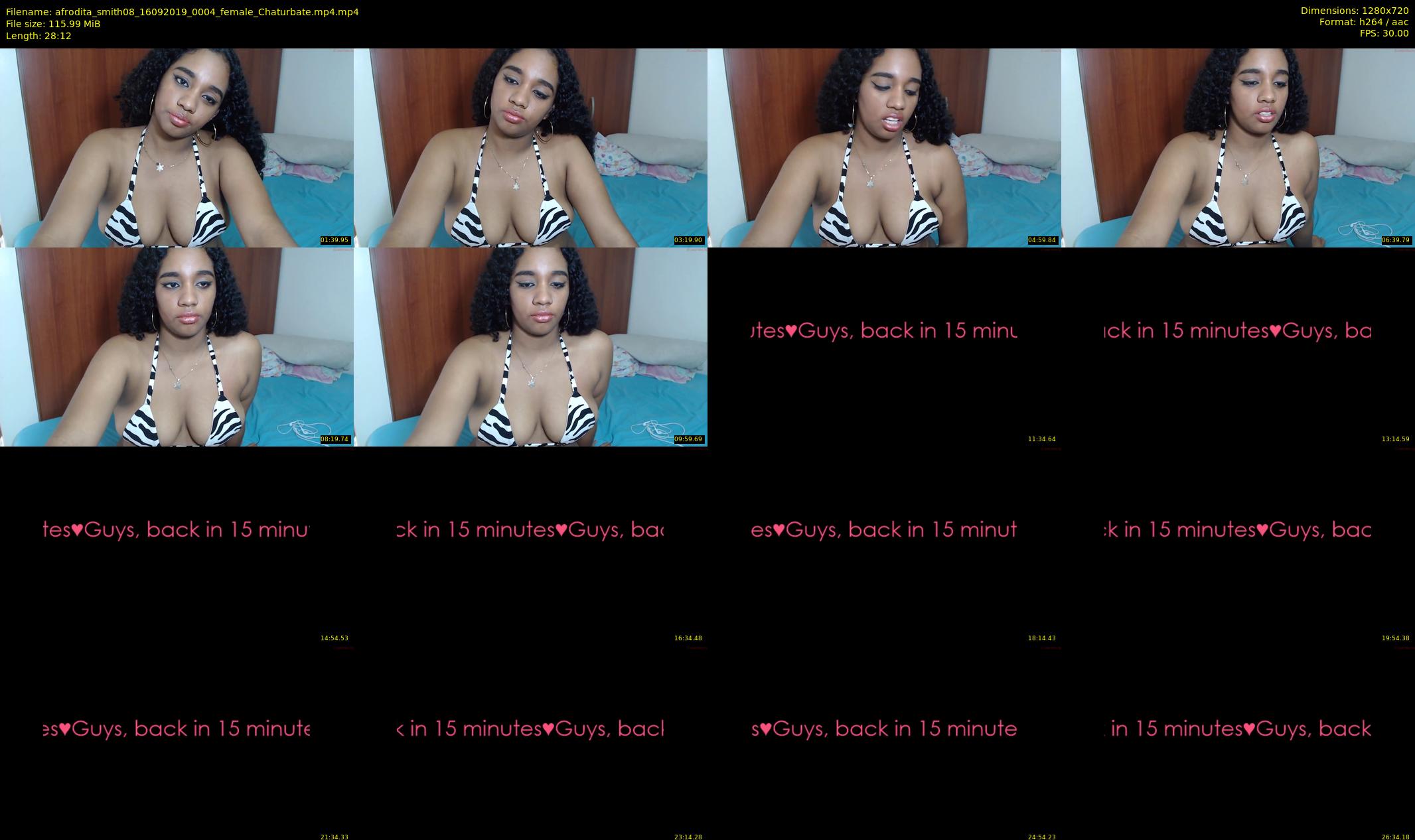 afrodita_smith08 — 29 minute Chaturbate female cam show recording, 720p, Sep 16, 2019