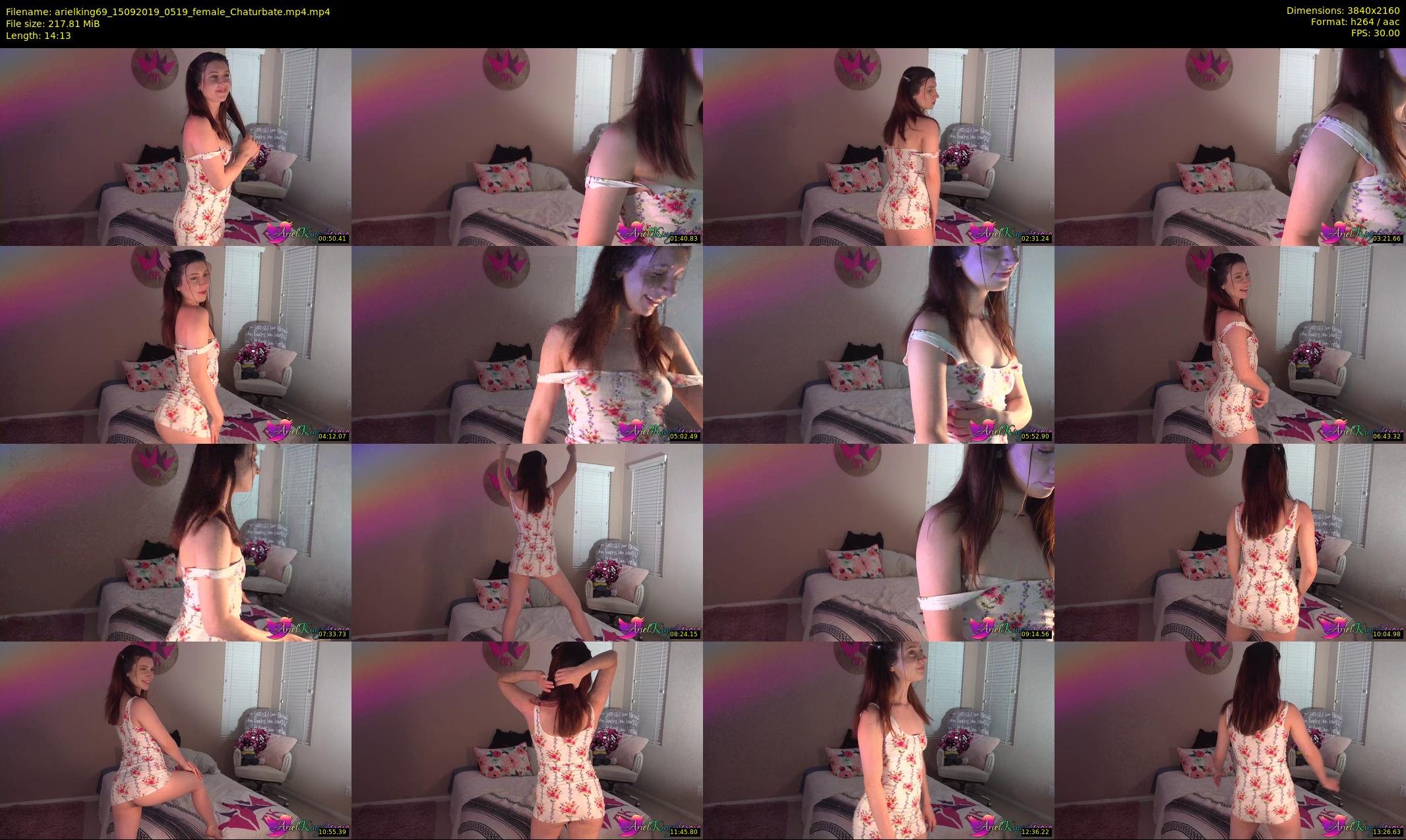 arielking69 — 15 minute Chaturbate female cam show recording, 4K, Sep 15, 2019