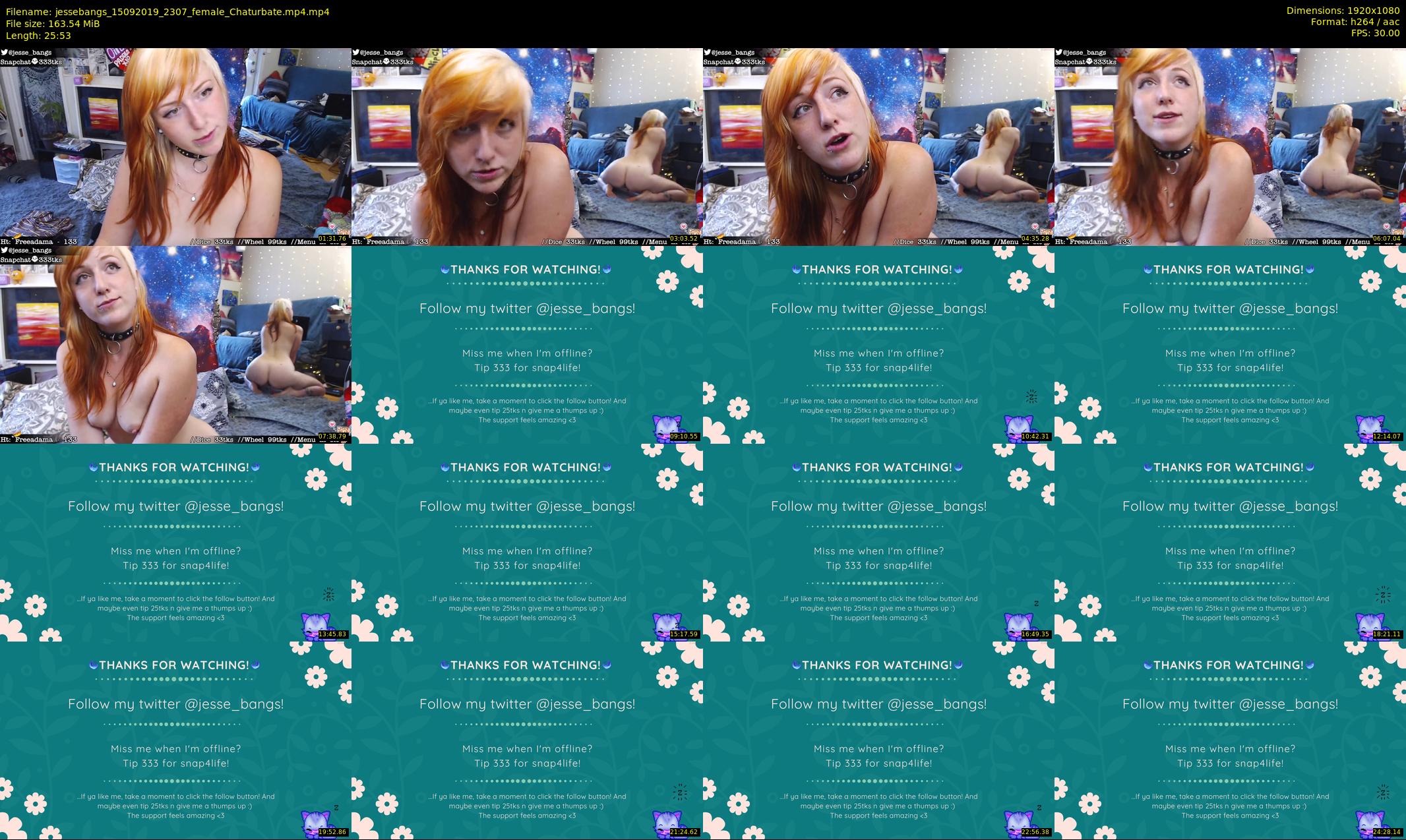 jessebangs — 26 minute Chaturbate female cam show recording, 1080p, Sep 15, 2019