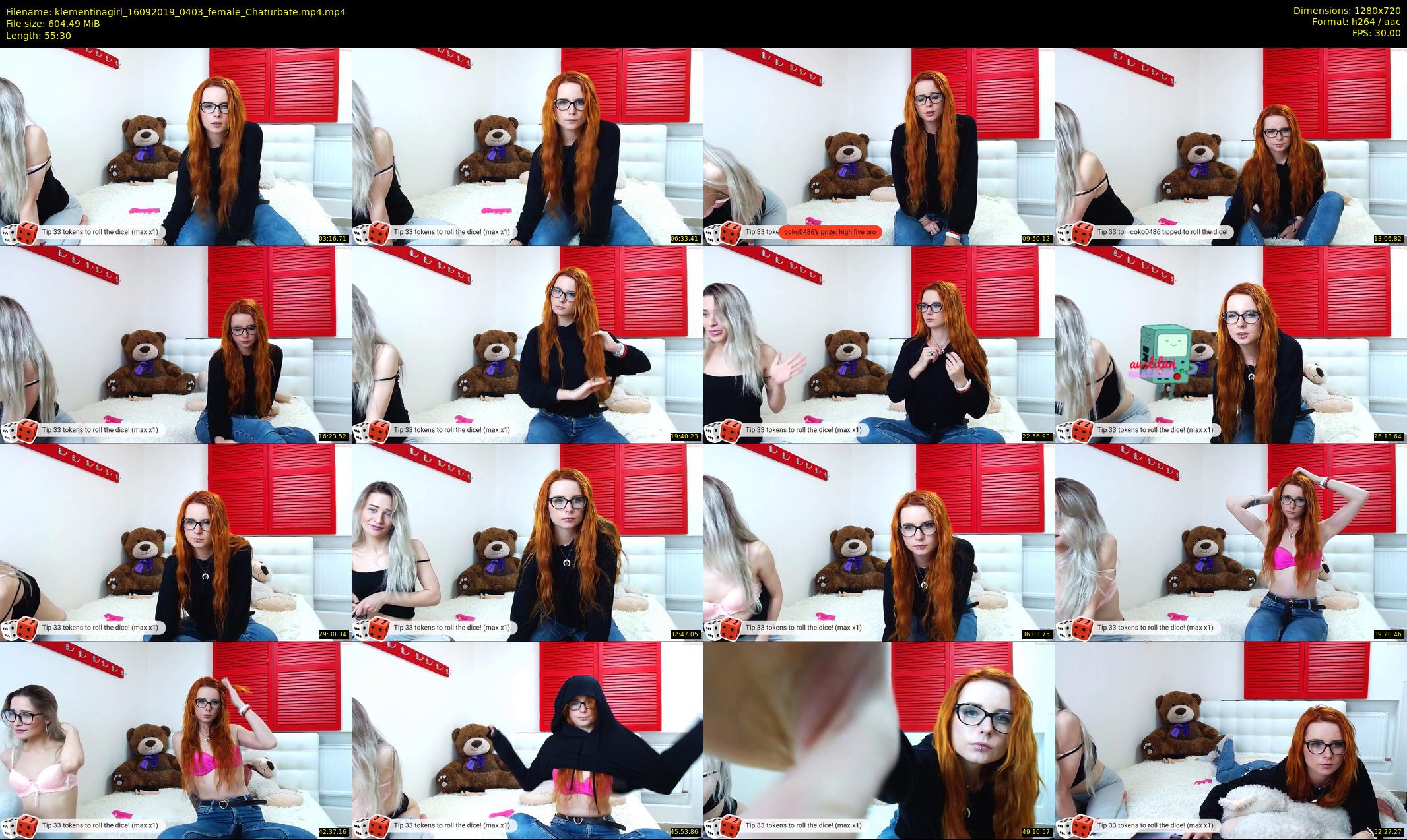 klementinagirl — 56 minute Chaturbate female cam show recording, 720p, Sep 16, 2019