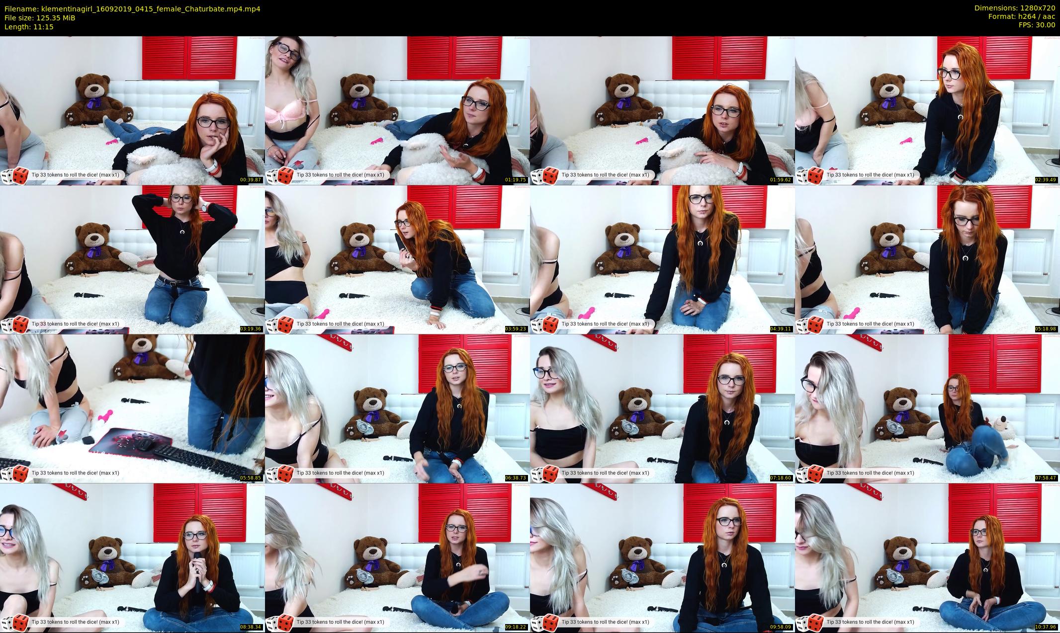 klementinagirl — 12 minute Chaturbate female cam show recording, 720p, Sep 16, 2019