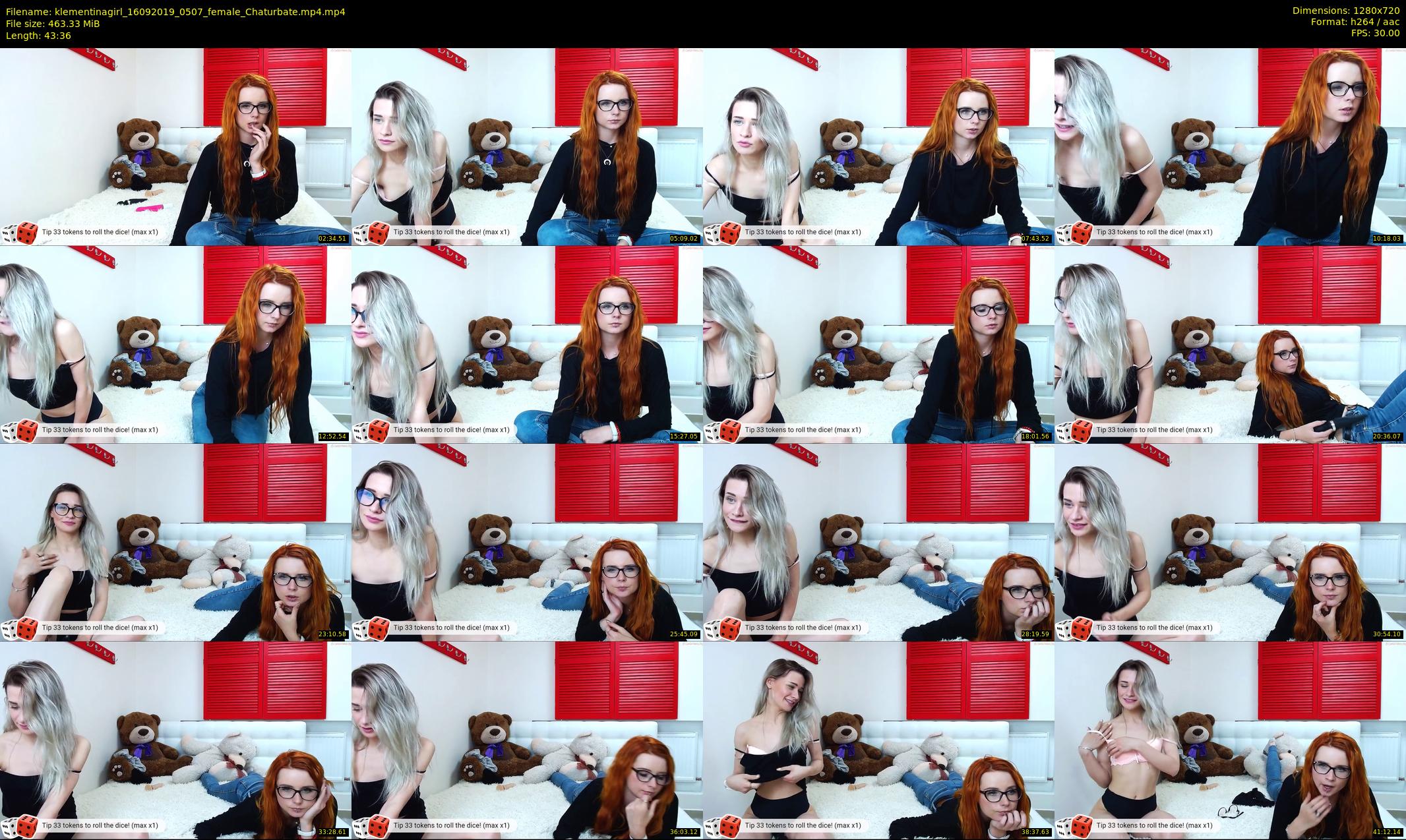 klementinagirl — 44 minute Chaturbate female cam show recording, 720p, Sep 16, 2019