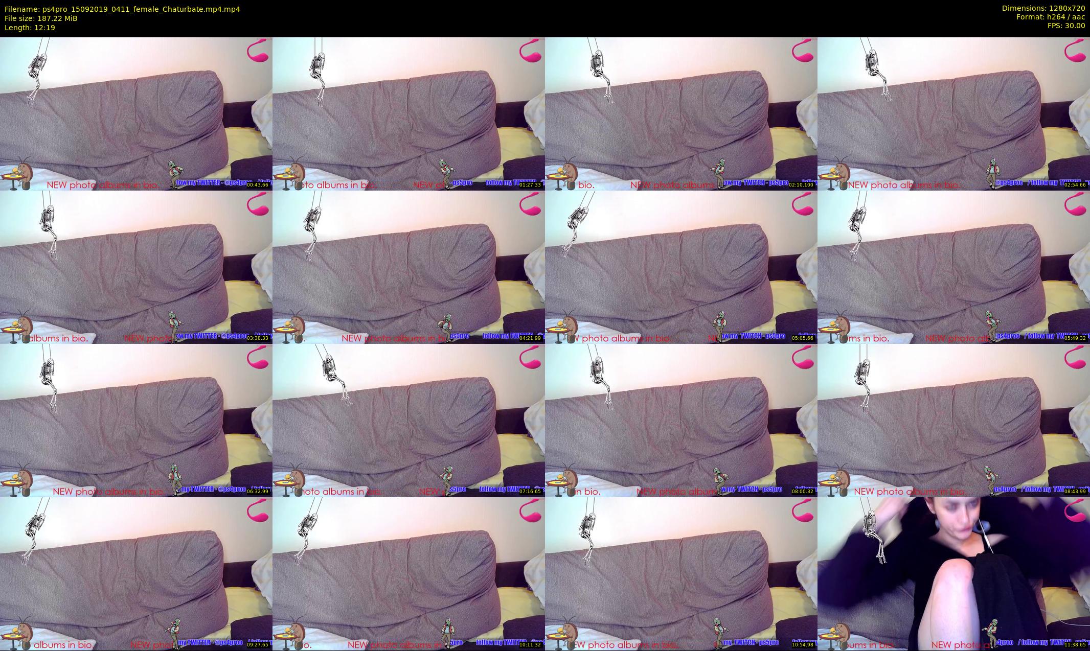 ps4pro — 13 minute Chaturbate female cam show recording, 720p, Sep 15, 2019