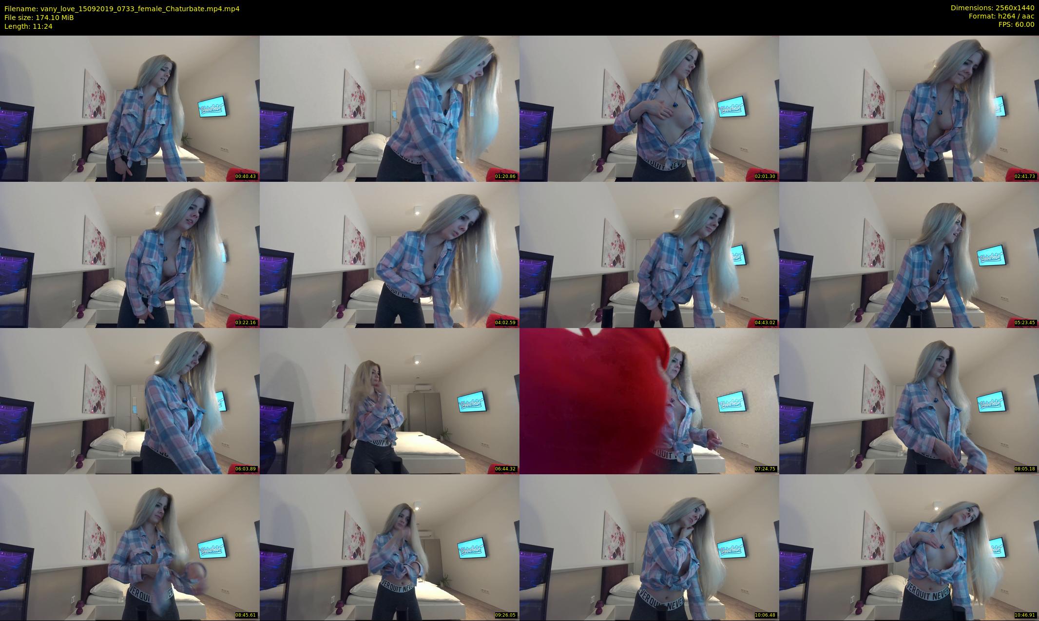 vany_love — 12 minute Chaturbate female cam show recording, 1080p, Sep 15, 2019