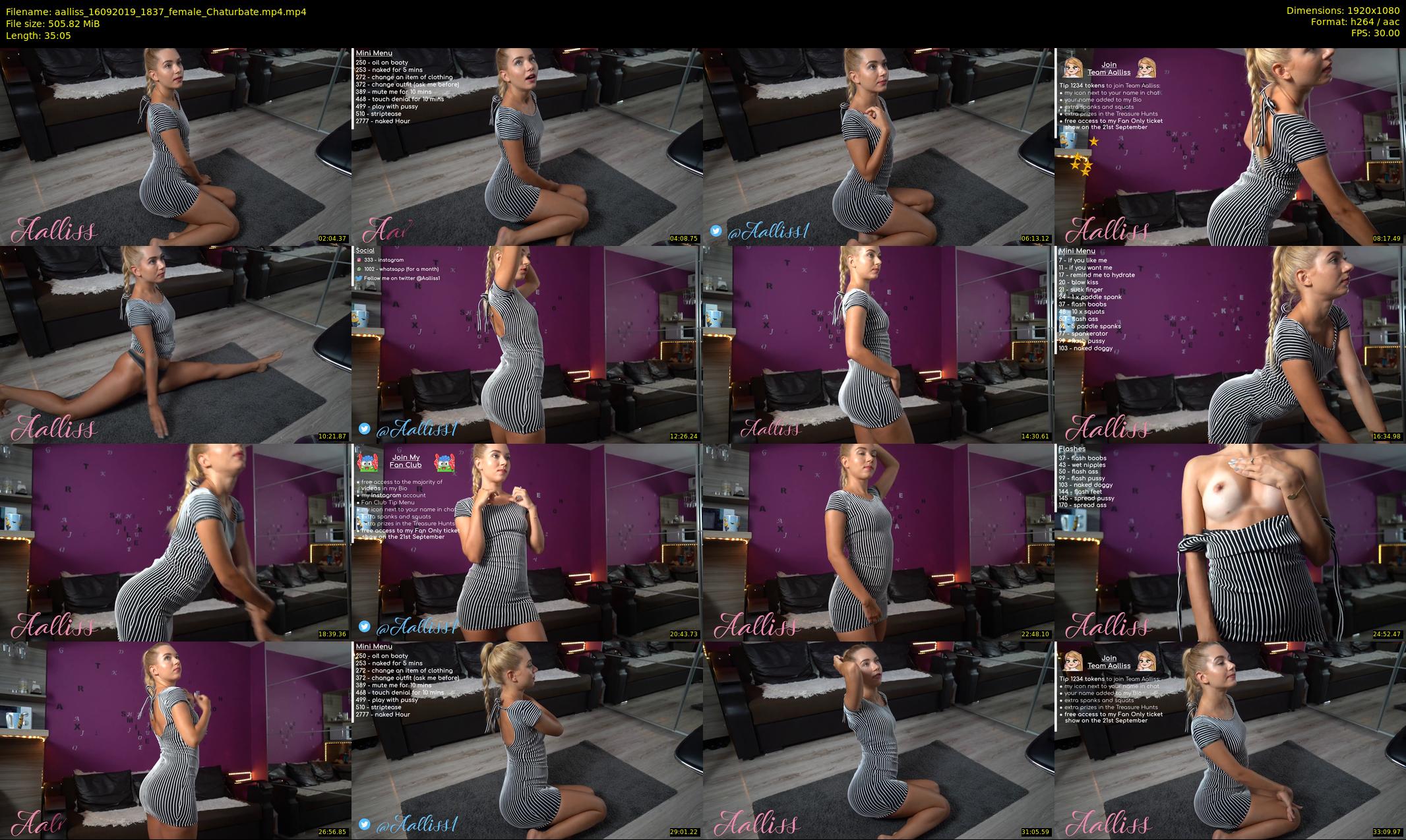 aalliss — 36 minute Chaturbate female cam show recording, 1080p, Sep 16, 2019