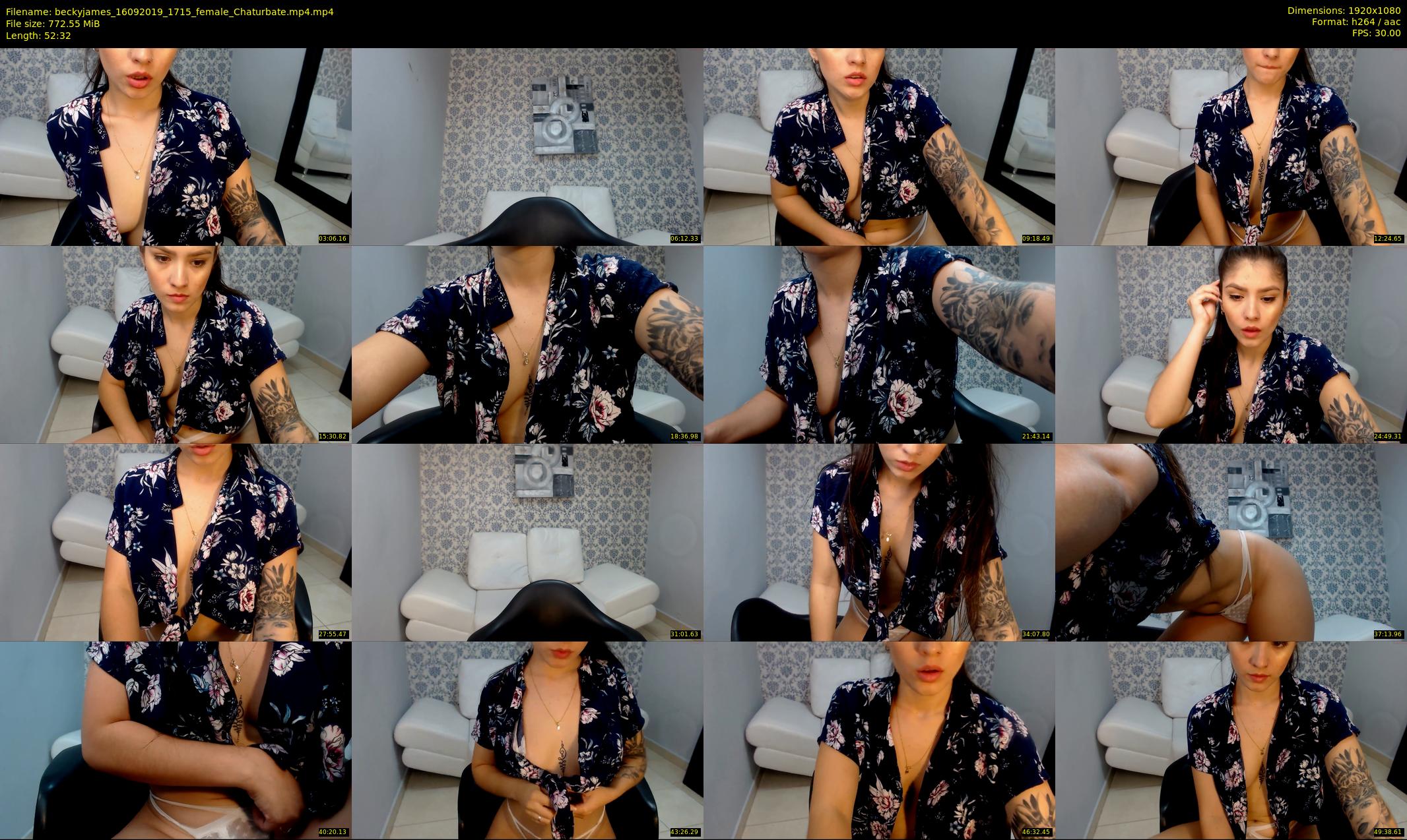 beckyjames — 53 minute Chaturbate female cam show recording, 1080p, Sep 16, 2019