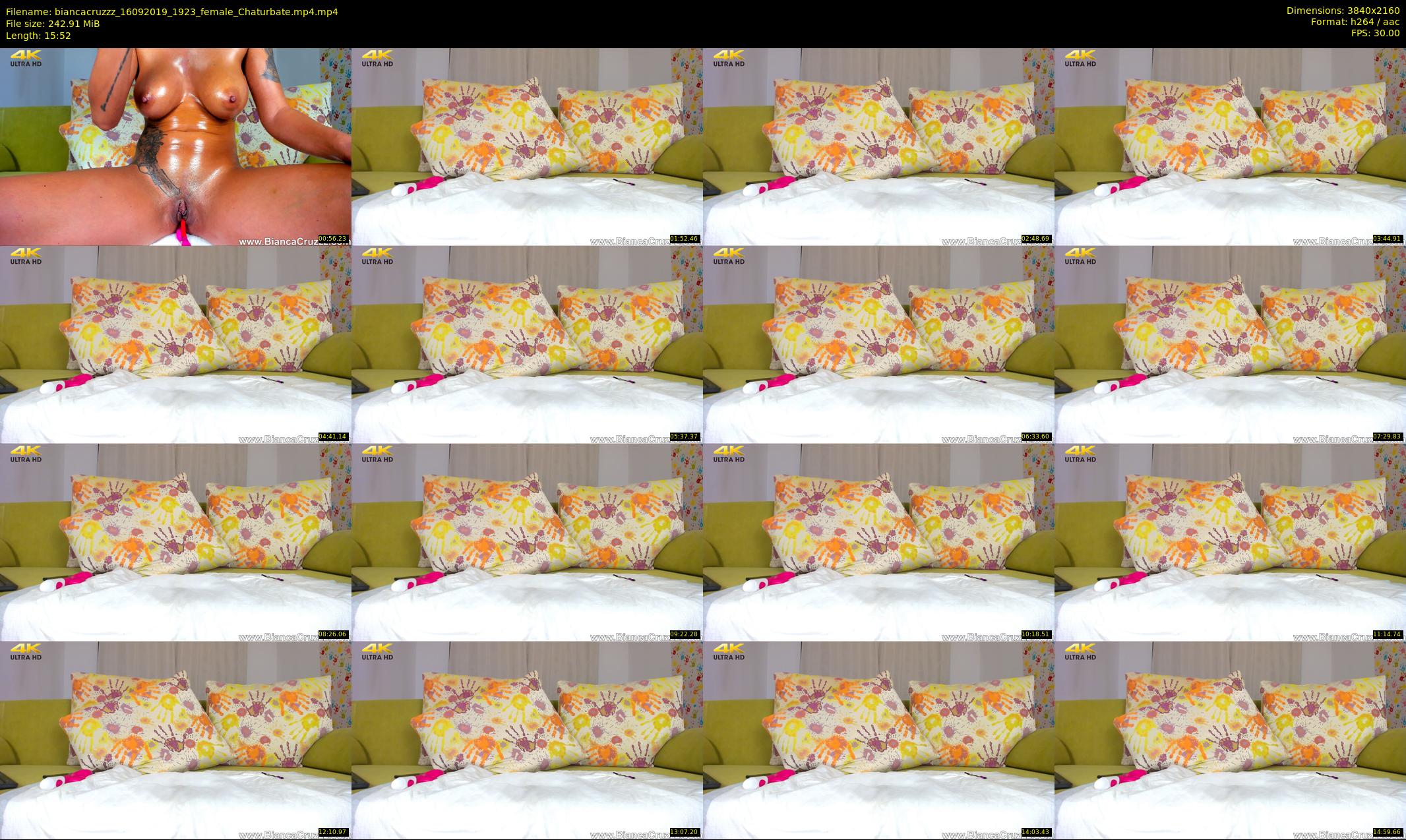 biancacruzzz — 16 minute Chaturbate female cam show recording, 4K, Sep 16, 2019