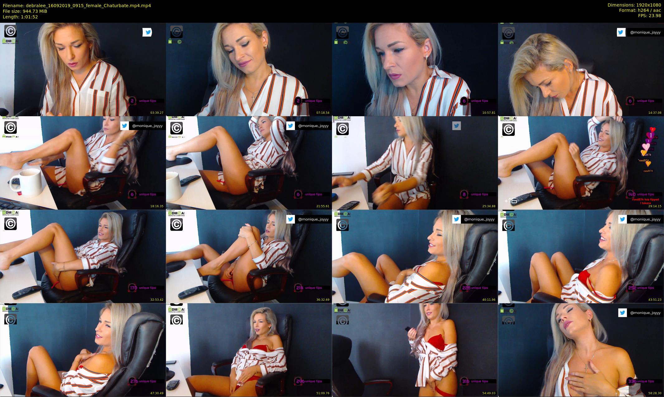debralee — 62 minute Chaturbate female cam show recording, 1080p, Sep 16, 2019