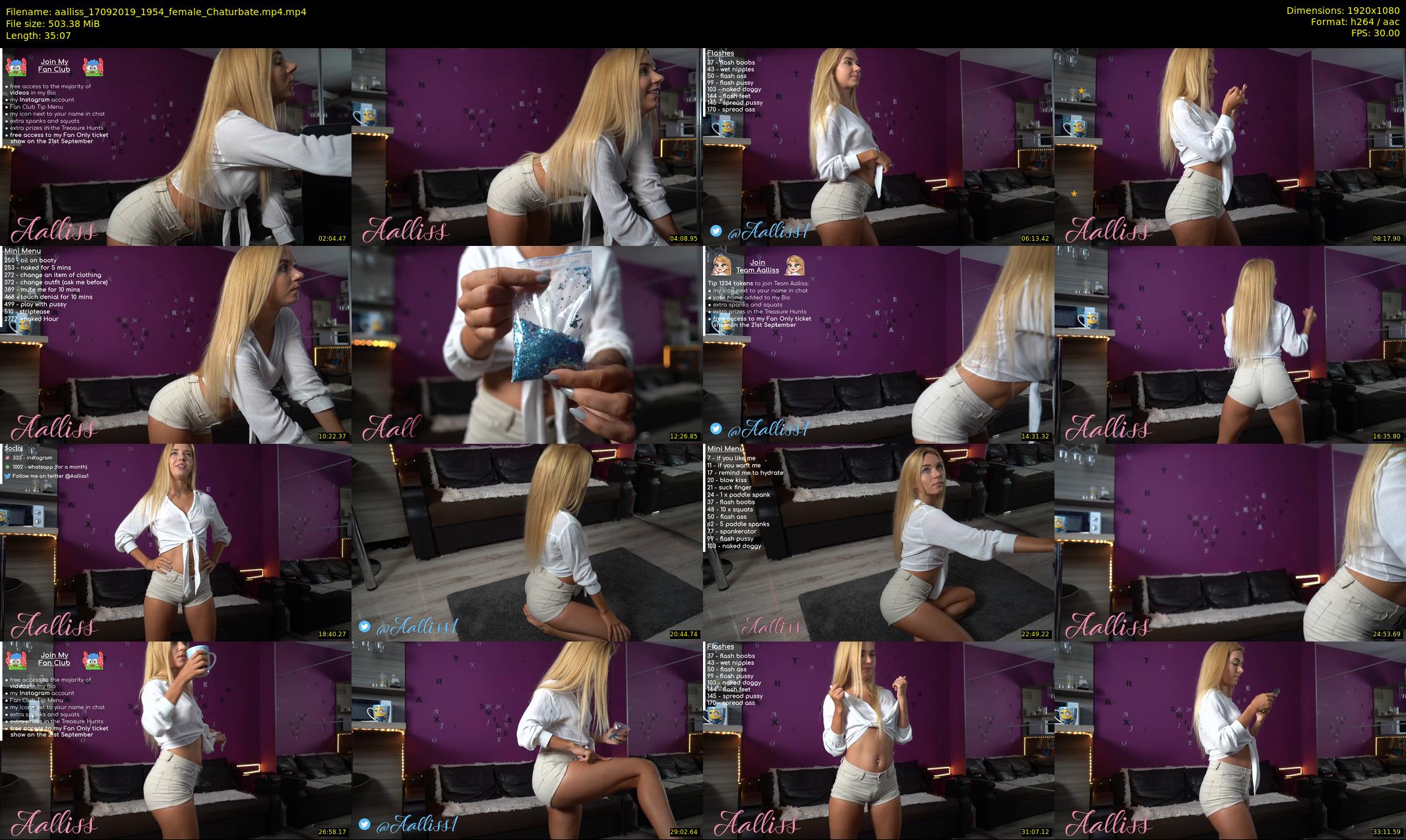 aalliss — 36 minute Chaturbate female cam show recording, 1080p, Sep 17, 2019