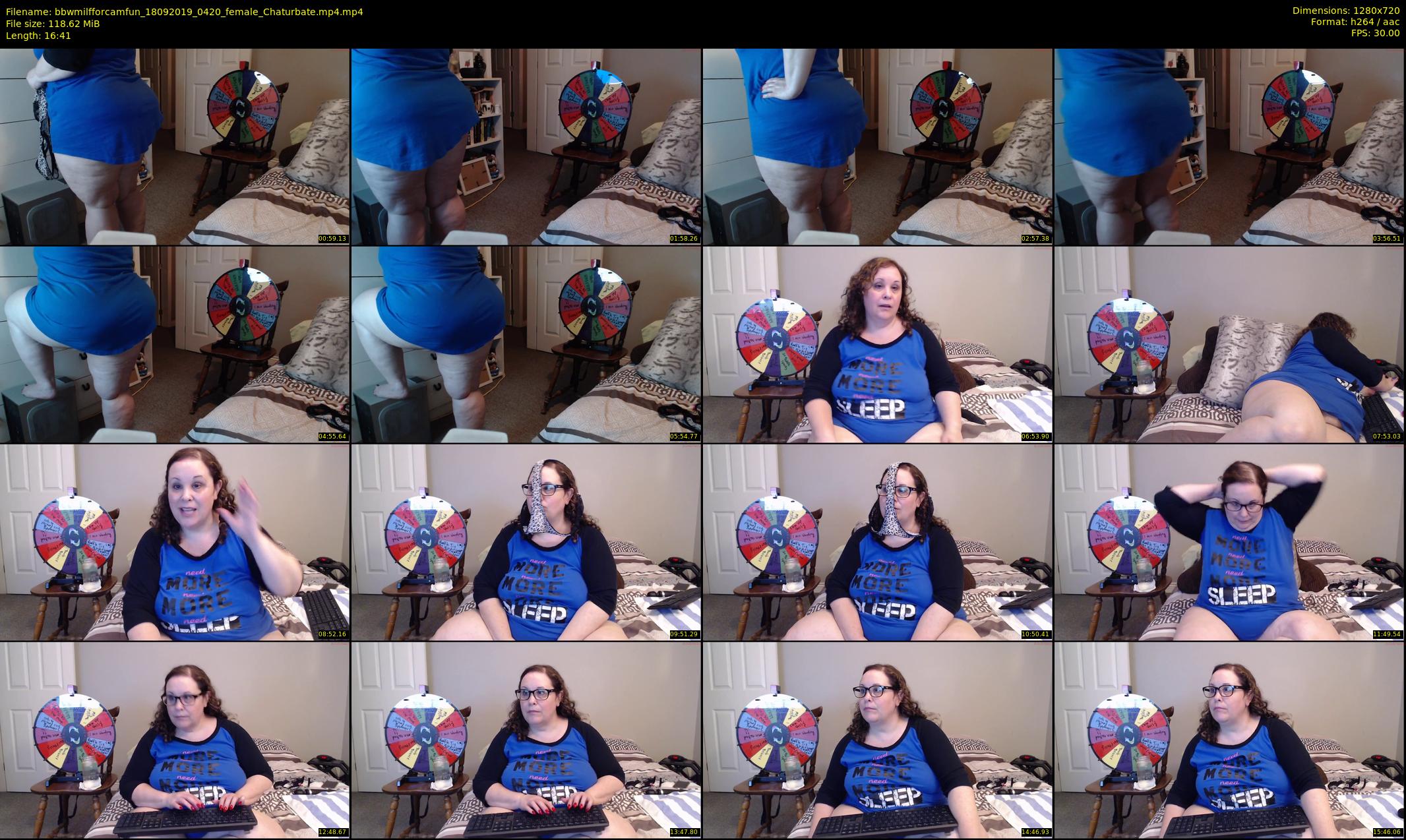 bbwmilfforcamfun — 17 minute Chaturbate female cam show recording, 720p, Sep 18, 2019