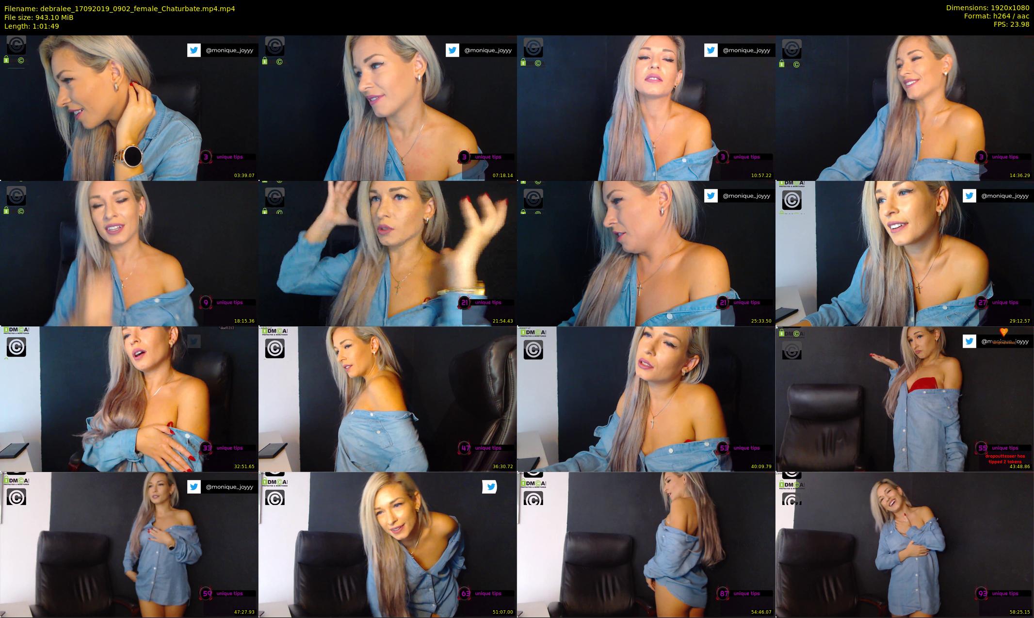 debralee — 62 minute Chaturbate female cam show recording, 1080p, Sep 17, 2019