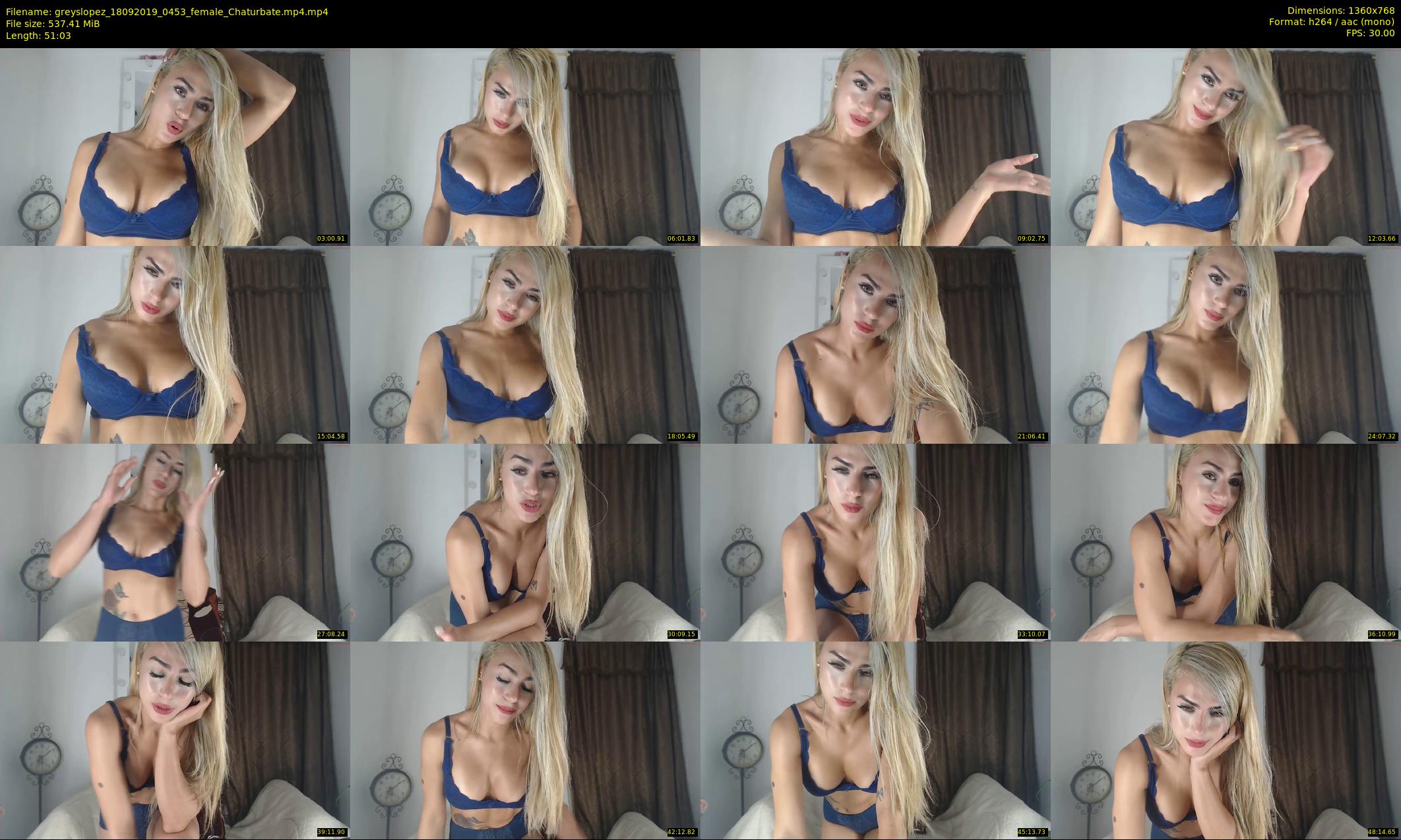 greyslopez — 52 minute Chaturbate female cam show recording, 720p, Sep 18, 2019